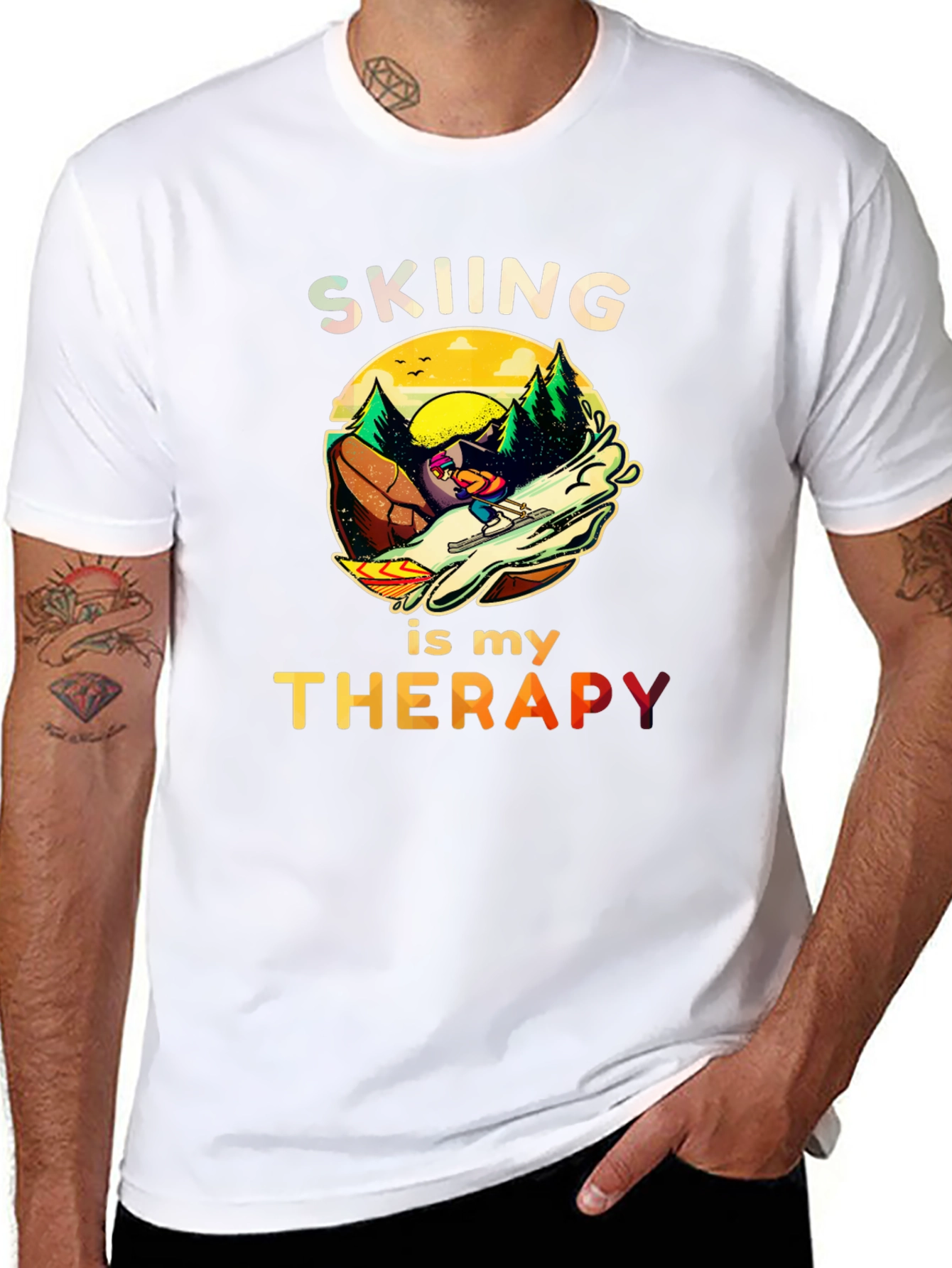 Skiing is my Therapy T-Shirt - Unisex Graphic Tee