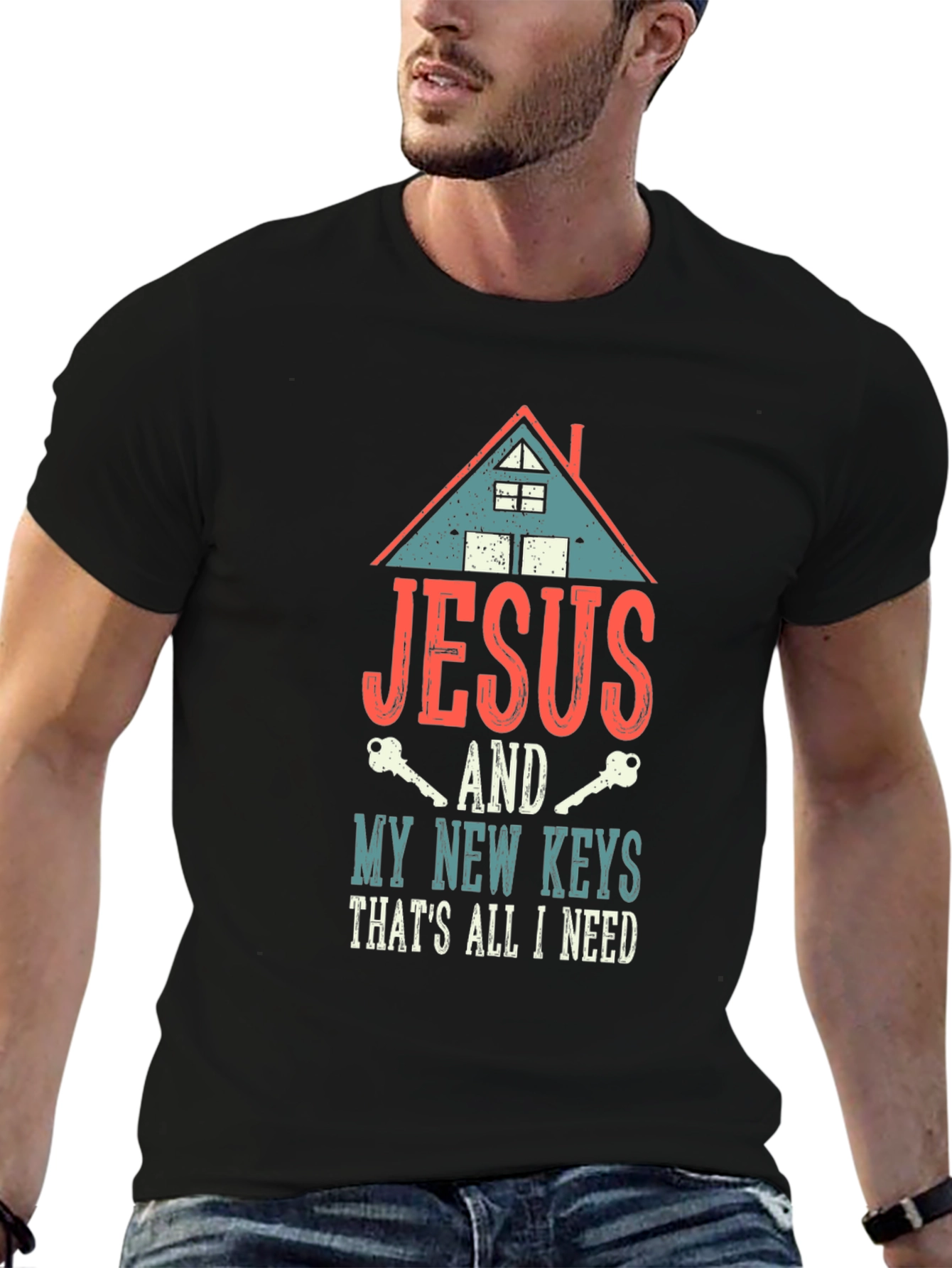 Jesus and My New Keys Graphic T-Shirt