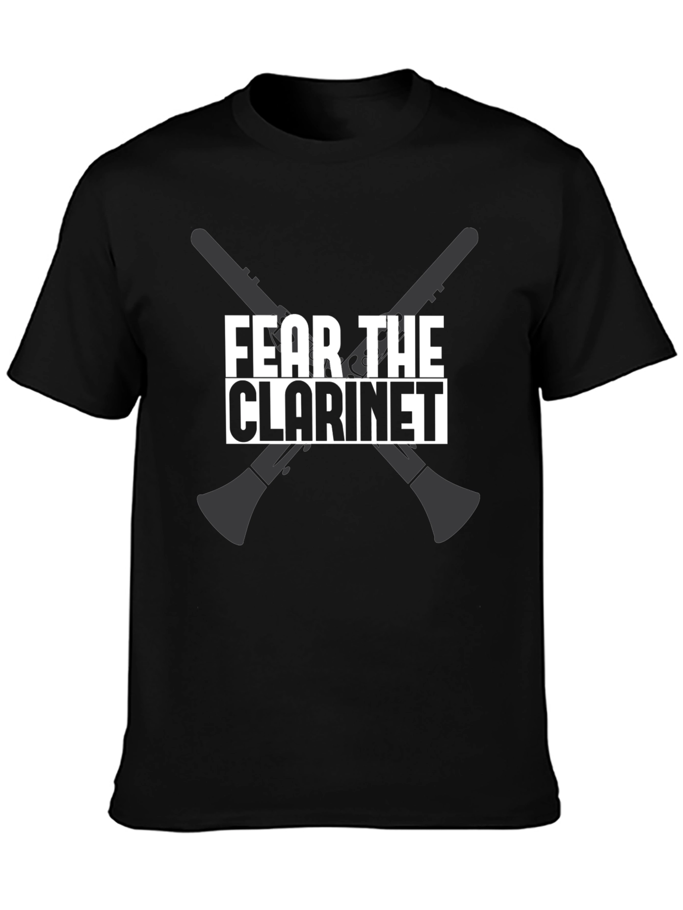 Fear The Clarinet Funny Musician Black T-Shirt