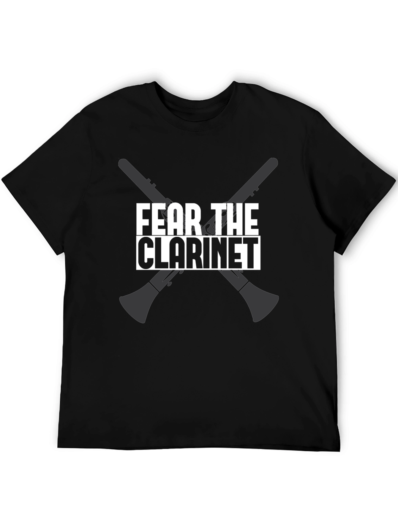 Fear The Clarinet Funny Musician Black T-Shirt