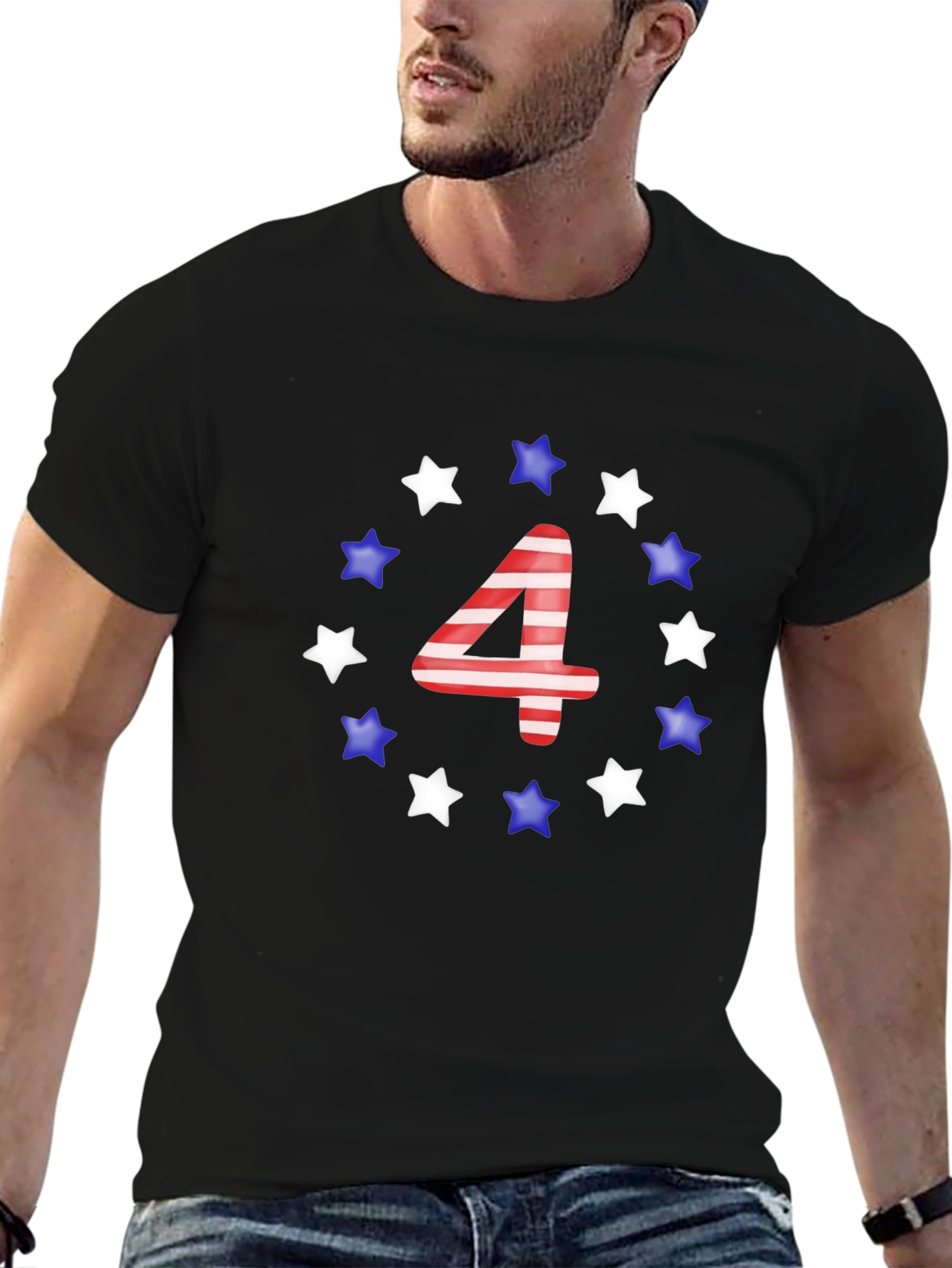 Patriotic Number 4 Star T-Shirt