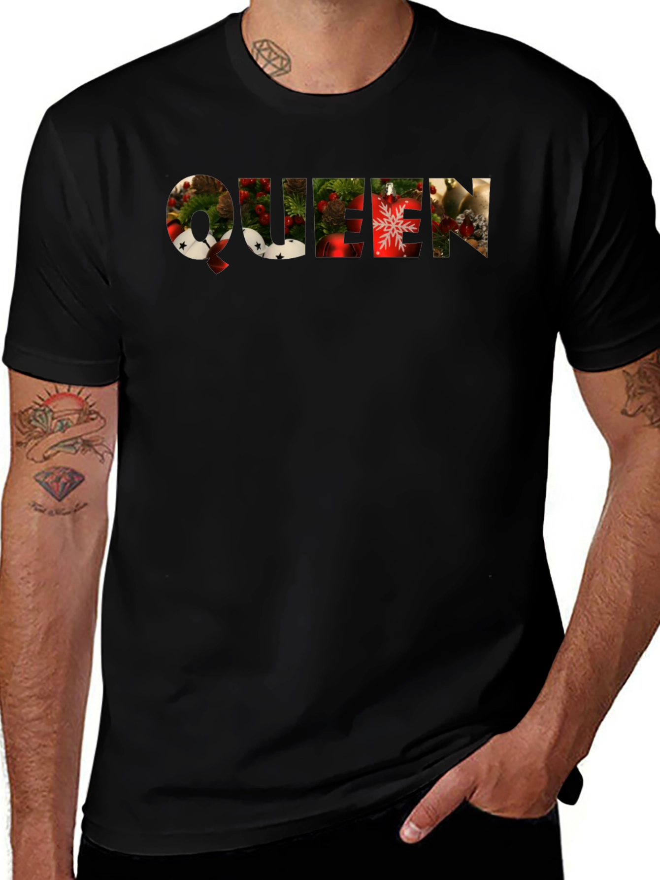 Christmas Queen Black Graphic Tee