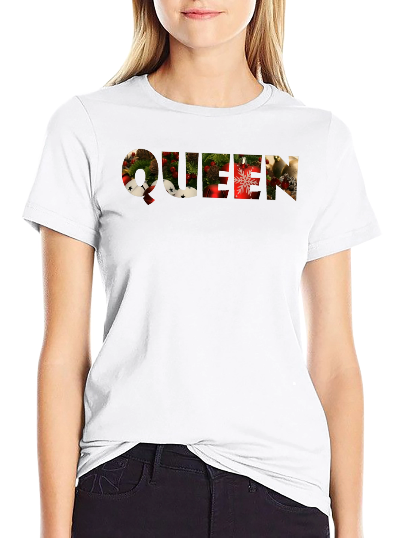 Christmas Queen Black Graphic Tee