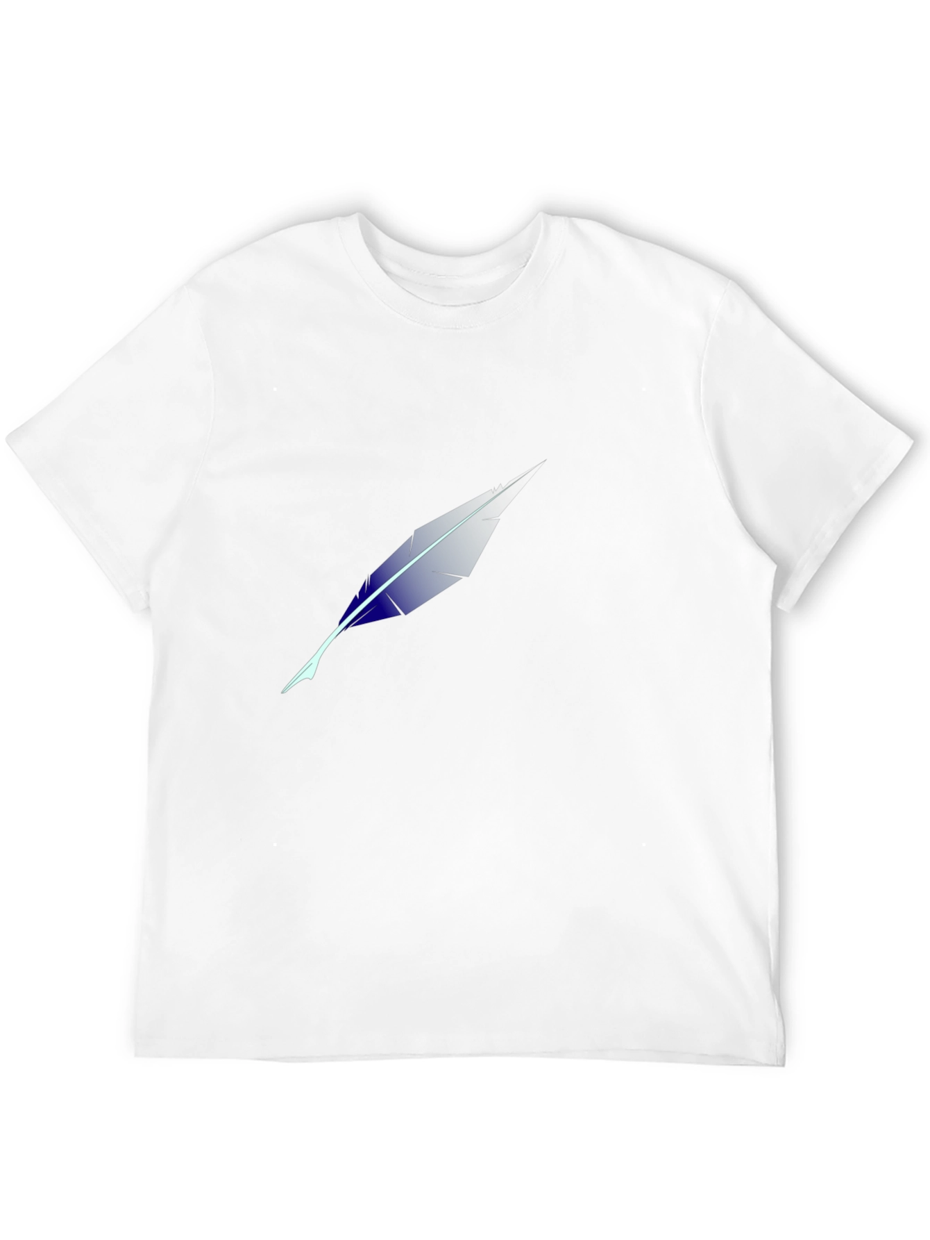 Mens Black T-Shirt with Feather Design
