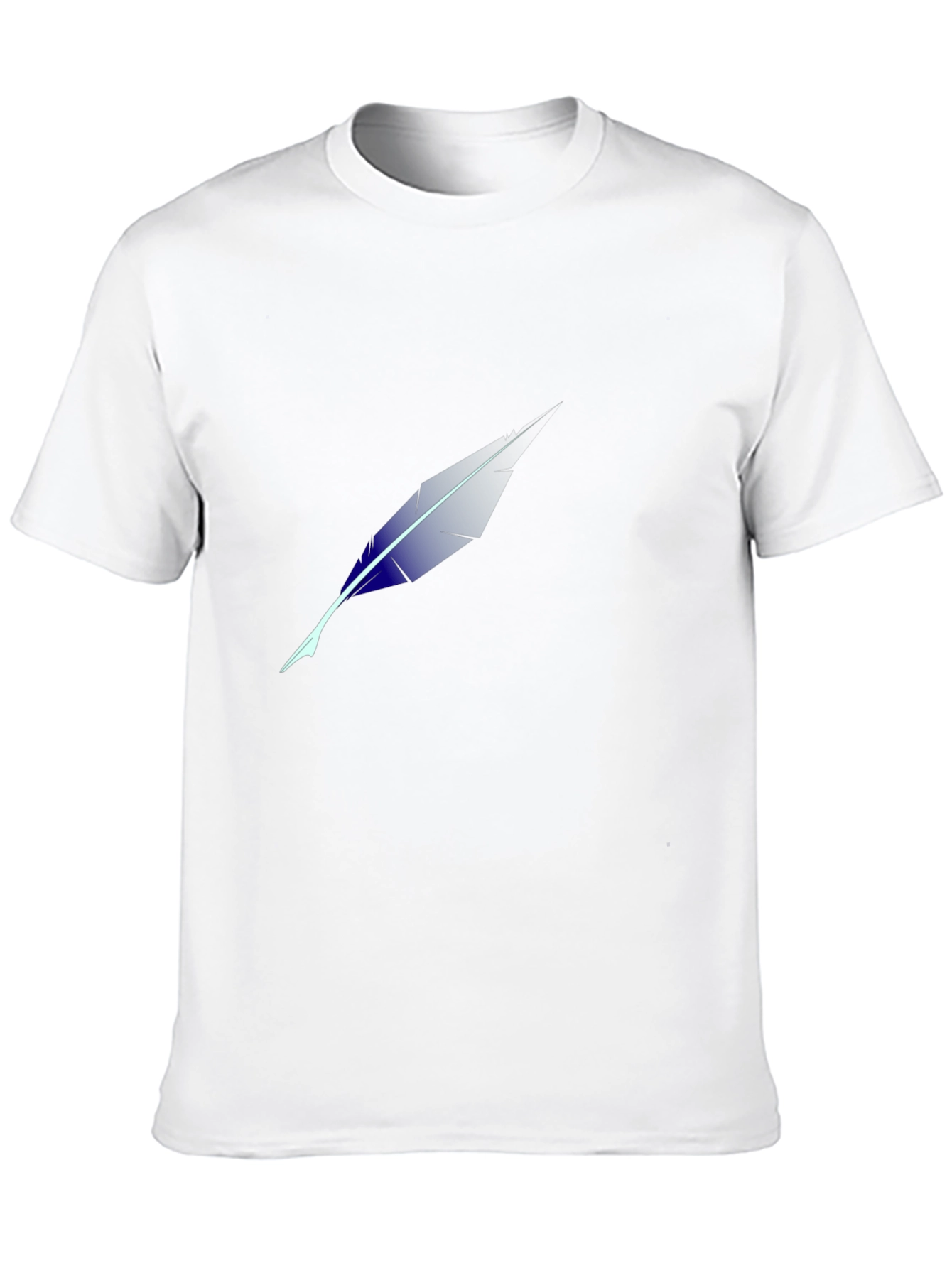 Mens Black T-Shirt with Feather Design