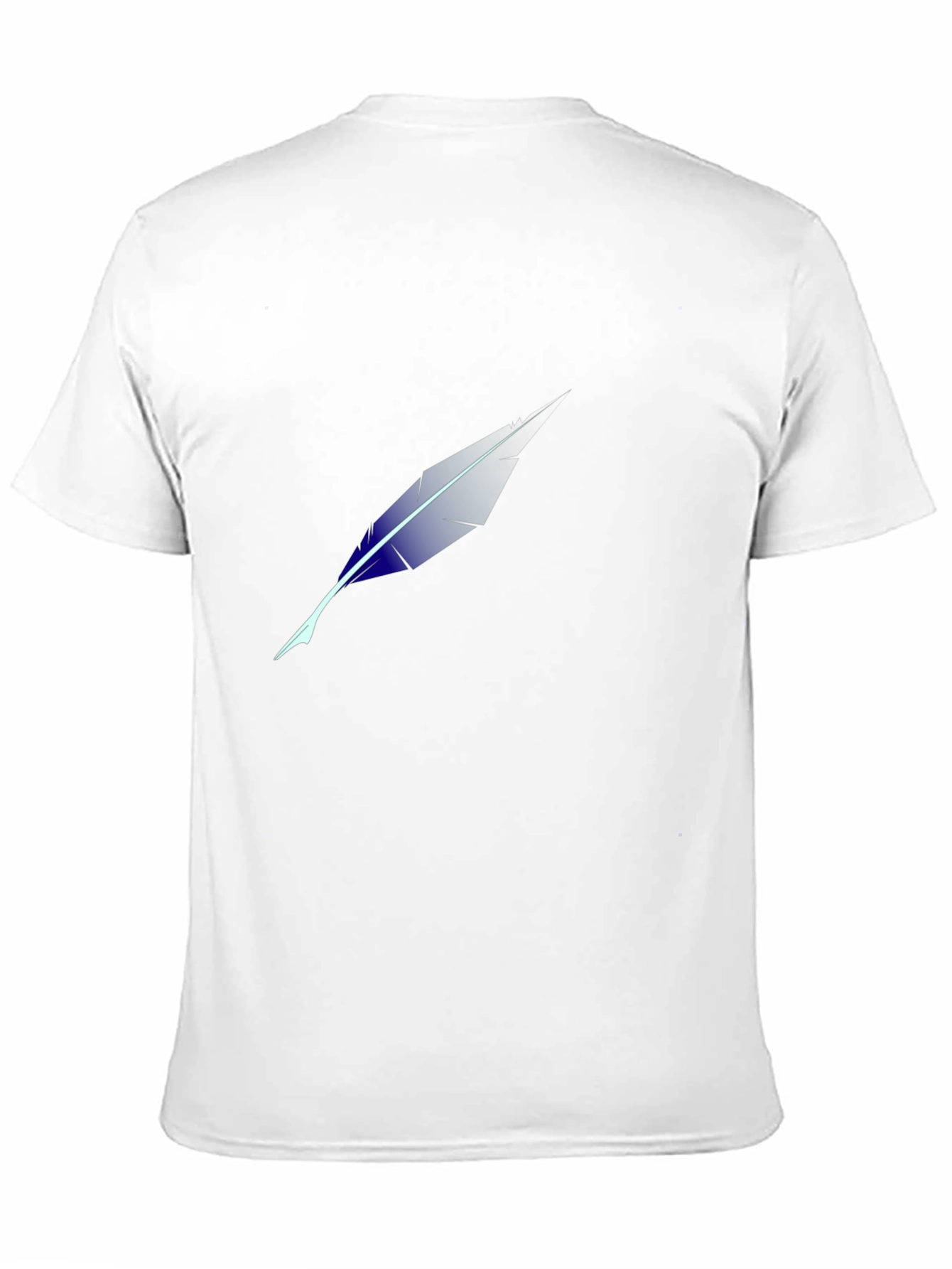 Mens Black T-Shirt with Feather Design