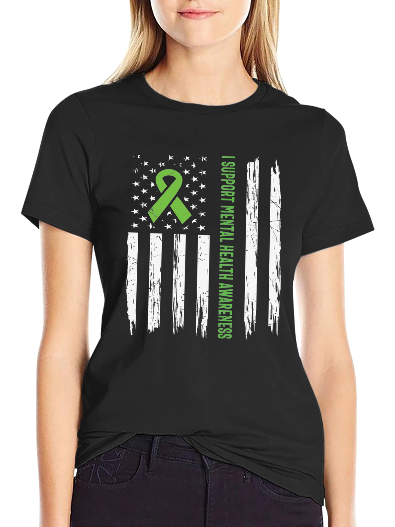Mental Health Awareness USA Flag Graphic Tee