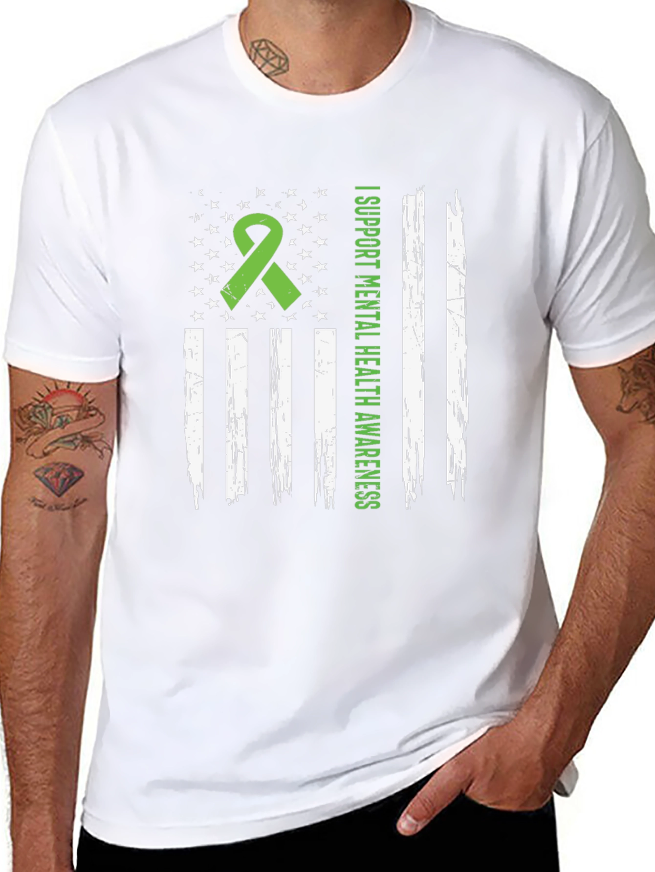 Mental Health Awareness USA Flag Graphic Tee