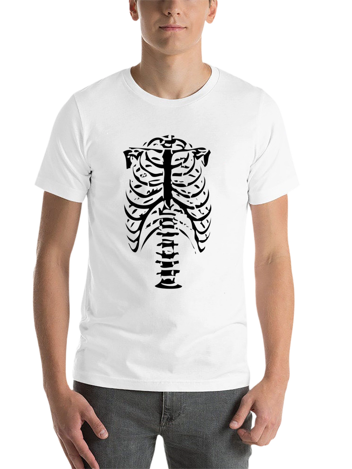 Skeleton Ribcage Graphic Tee - Mens Black T-Shirt
