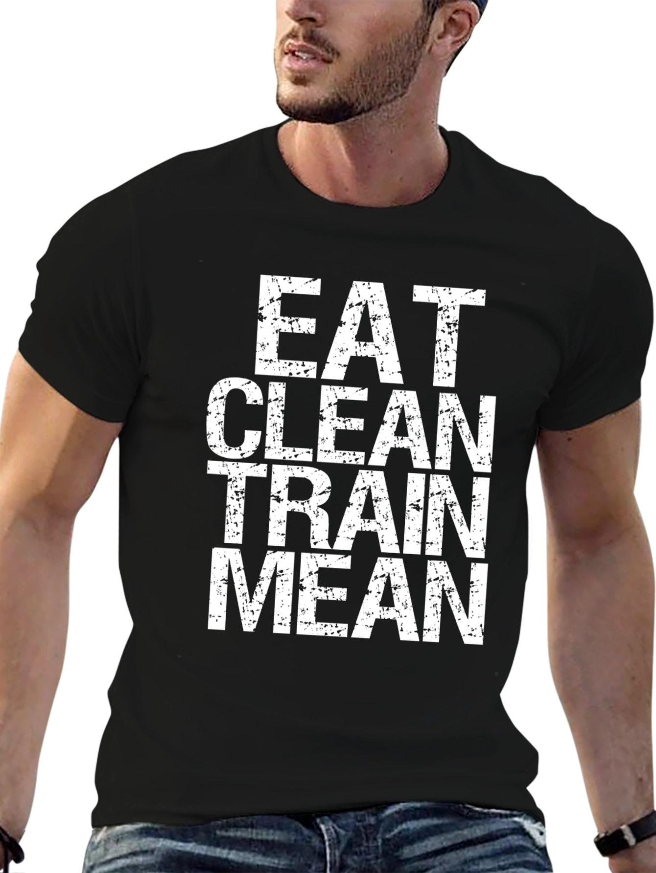 Eat Clean Train Mean Graphic Tee - Black