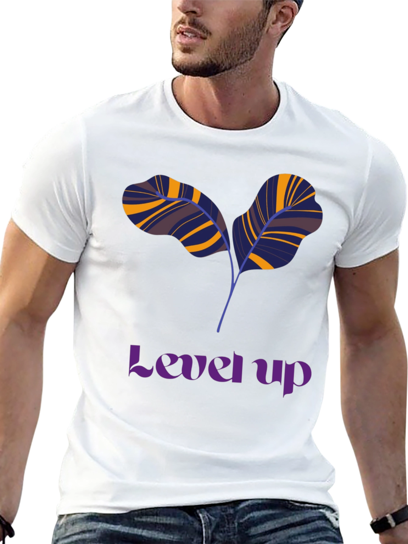 Level Up T-Shirt: Unique Leaf Design