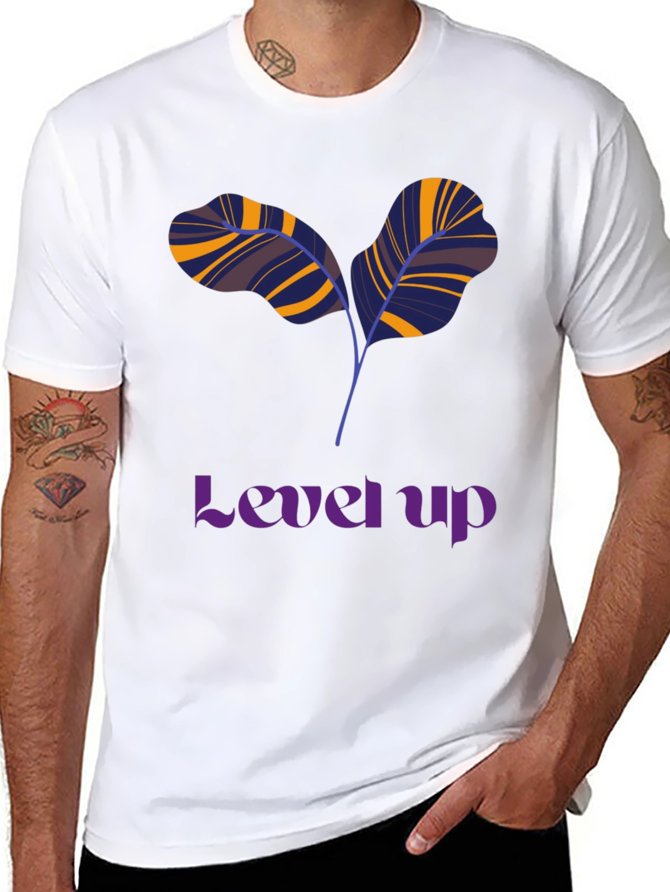 Level Up T-Shirt: Unique Leaf Design