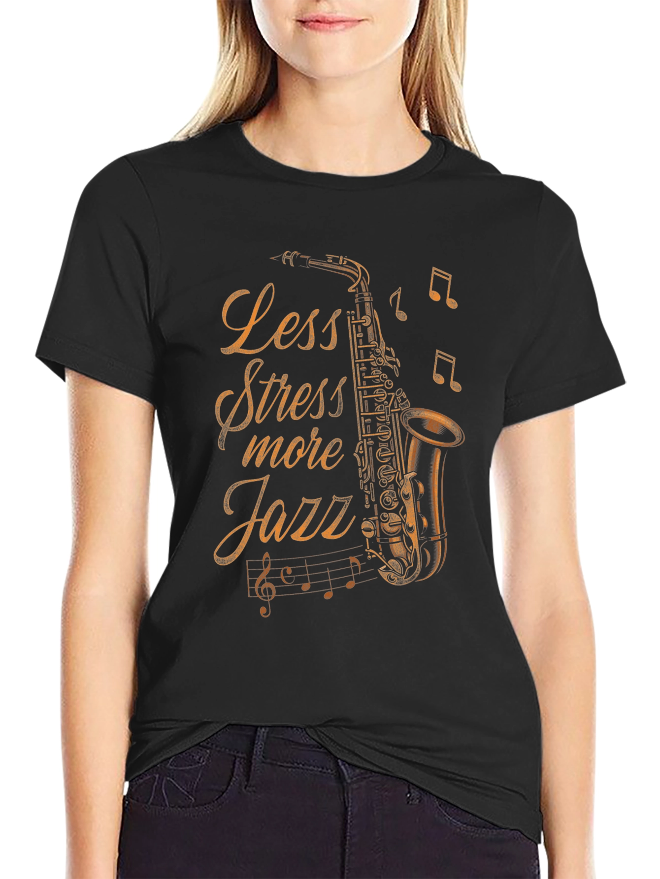 Less Stress More Jazz Saxophone T-Shirt