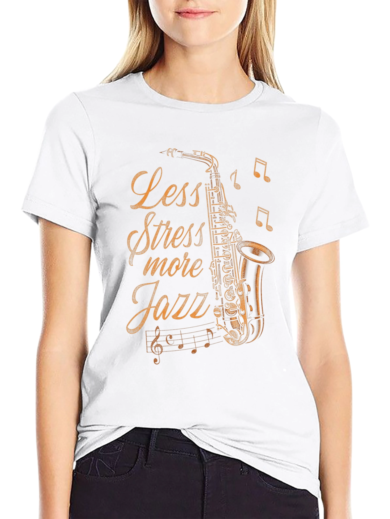 Less Stress More Jazz Saxophone T-Shirt