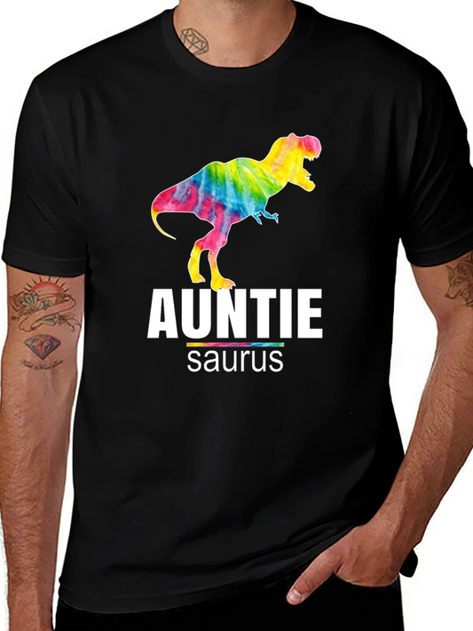 Auntie Saurus T-Rex Tie Dye Graphic T-Shirt