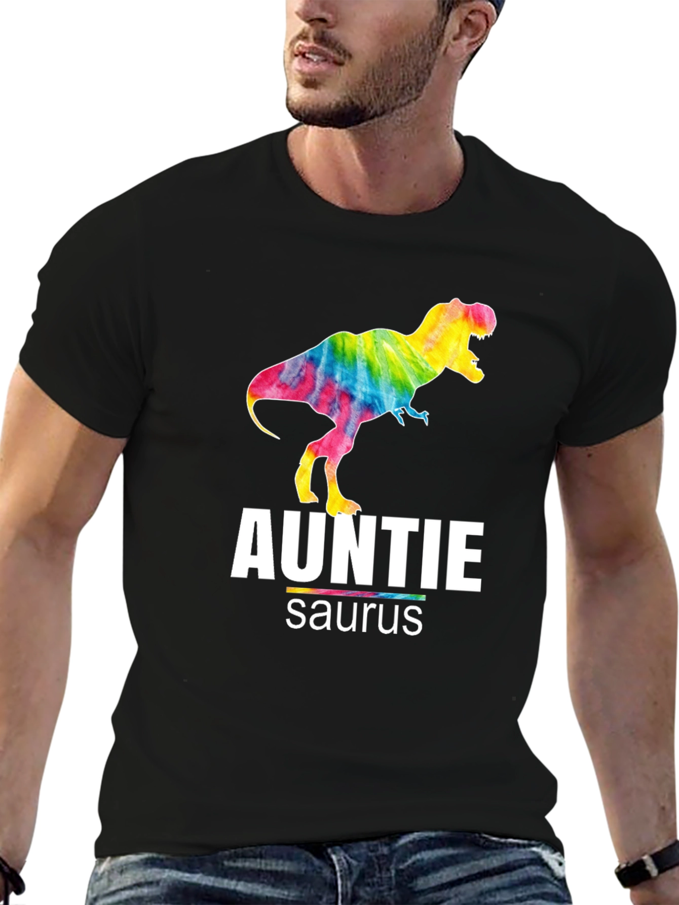 Auntie Saurus T-Rex Tie Dye Graphic T-Shirt