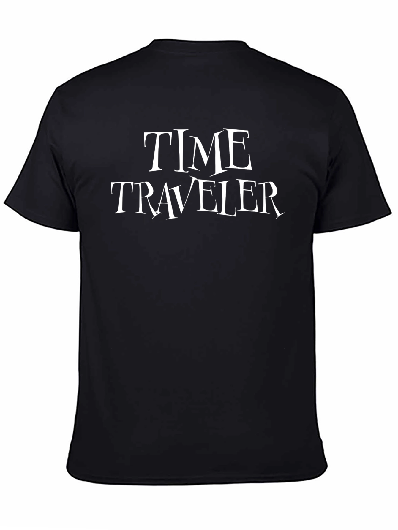 Time Traveler Black Graphic Tee - Novelty T-Shirt