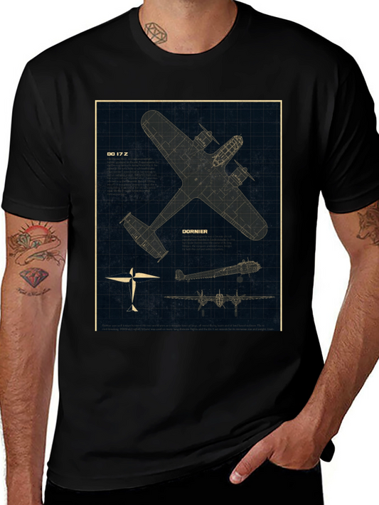 Dornier DO 17 Z Blueprint T-Shirt - Aviation History