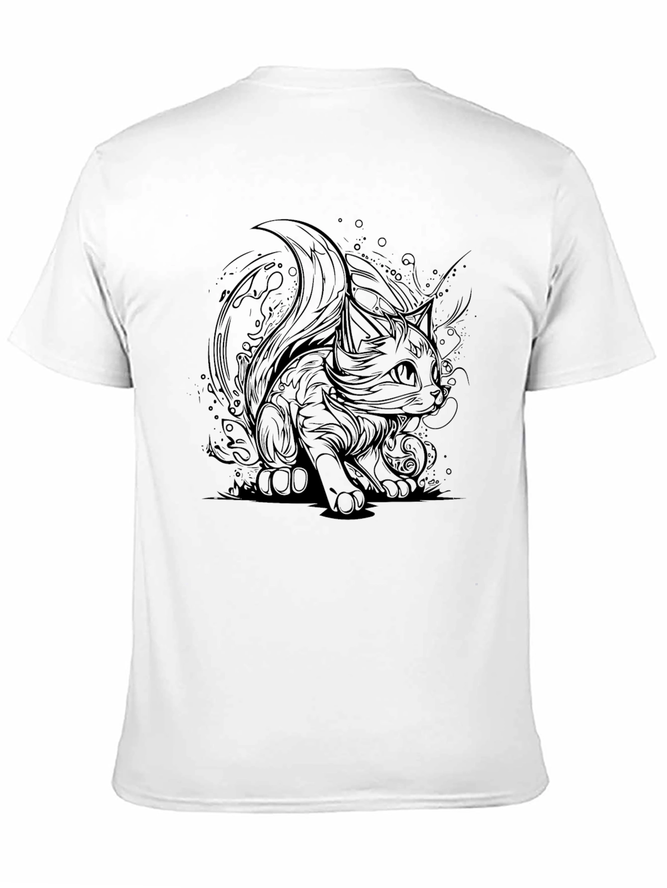 Black Cat Graphic Tee - Stylish Mens T-Shirt