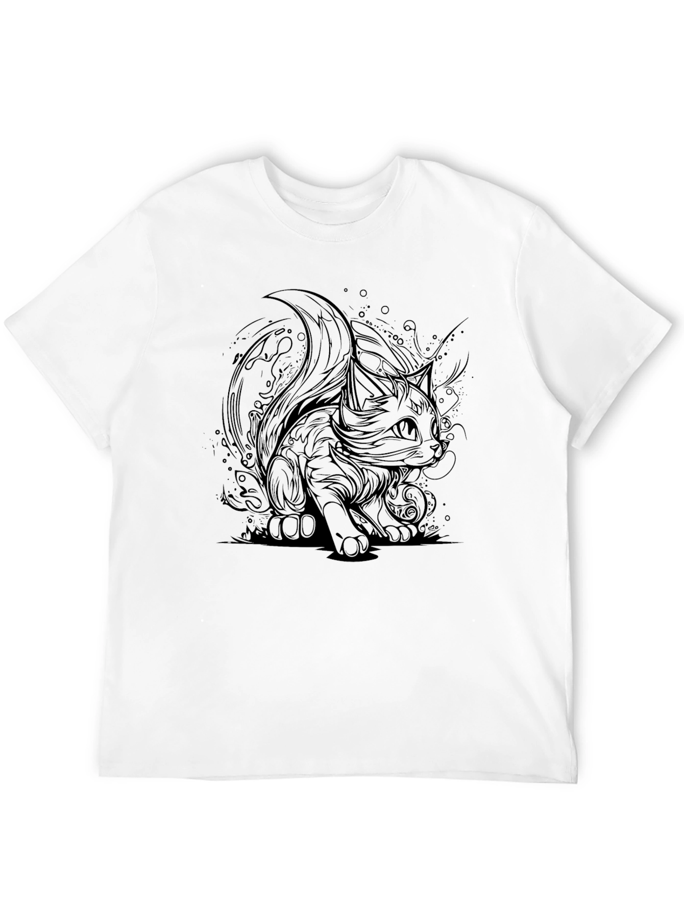 Black Cat Graphic Tee - Stylish Mens T-Shirt