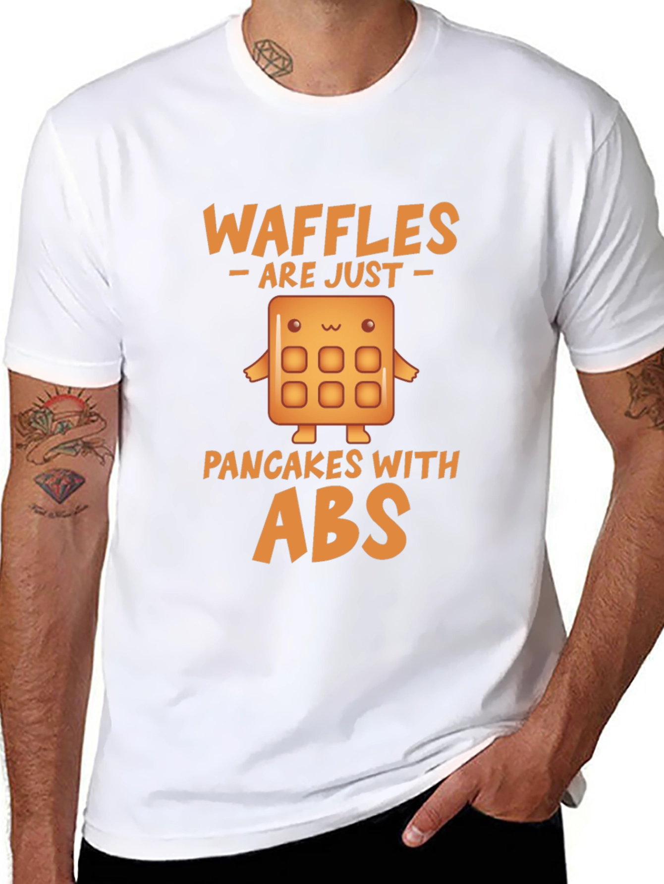 Waffles Are Just Pancakes With Abs Funny T-Shirt