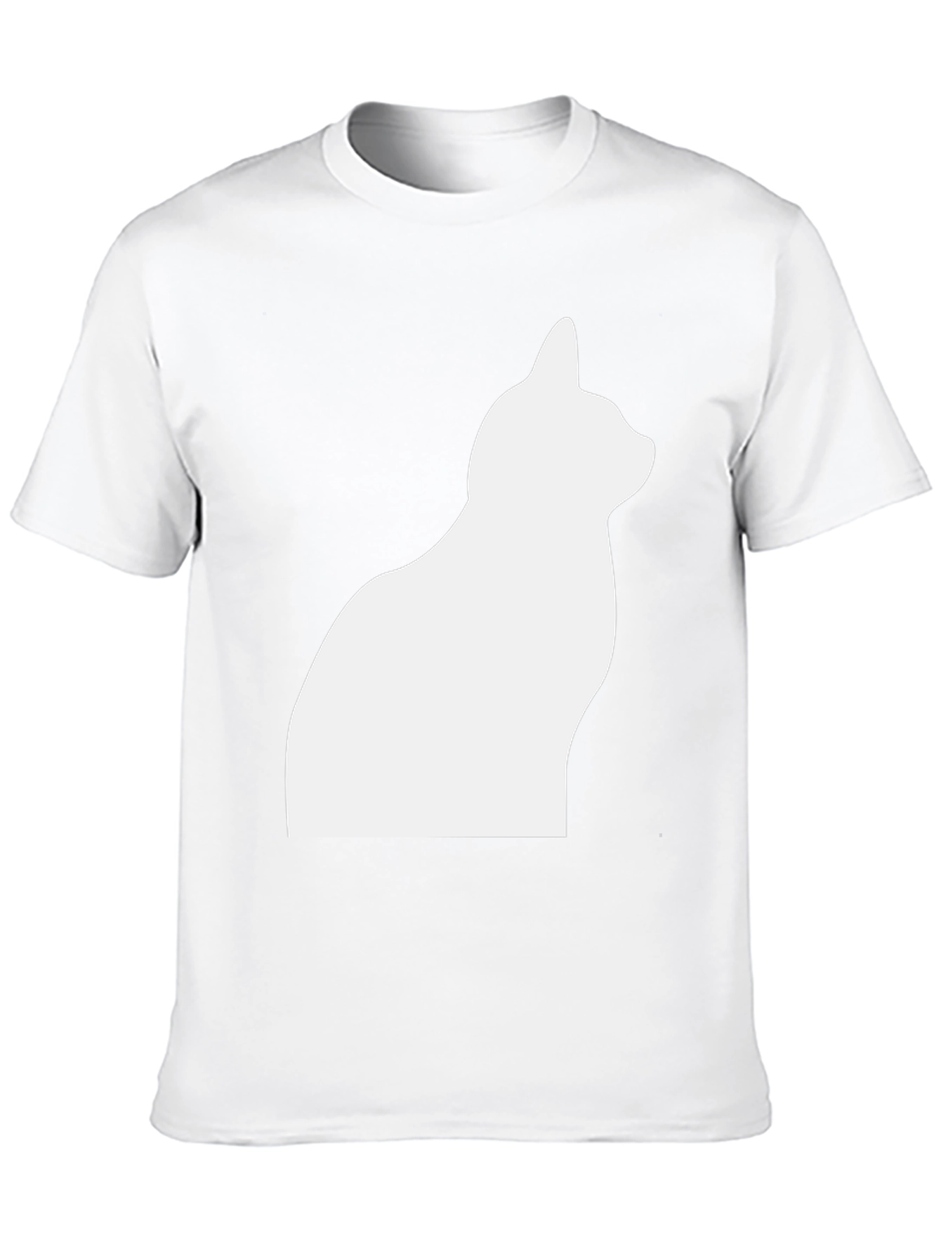 Cat Silhouette T-Shirt - Stylish Black Tee