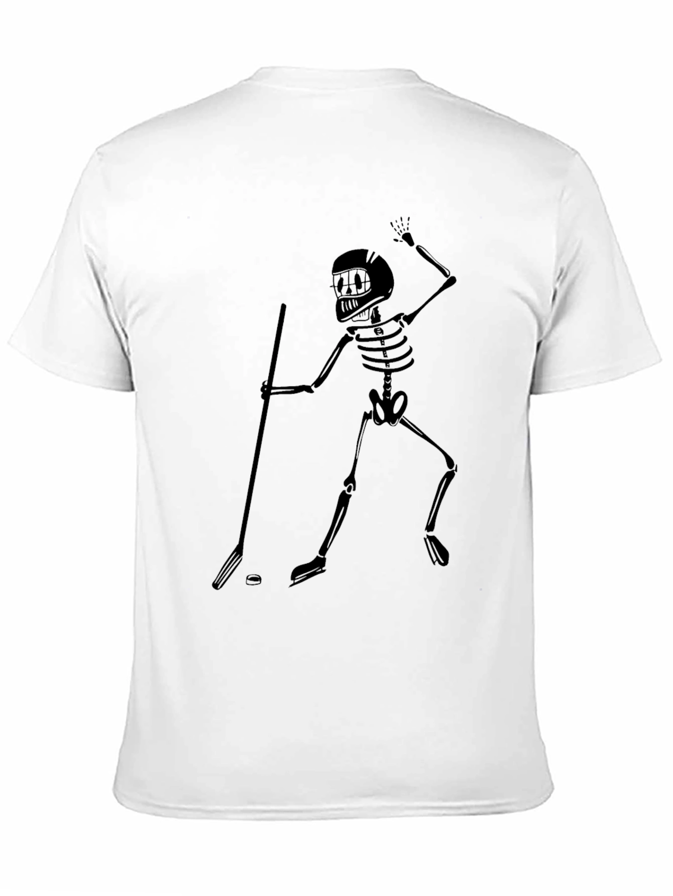 Skeleton Hockey Player Graphic Tee