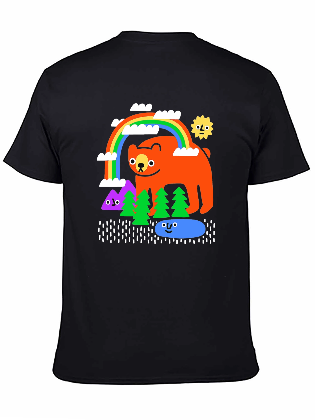 Cartoon Bear Rainbow Forest T-Shirt