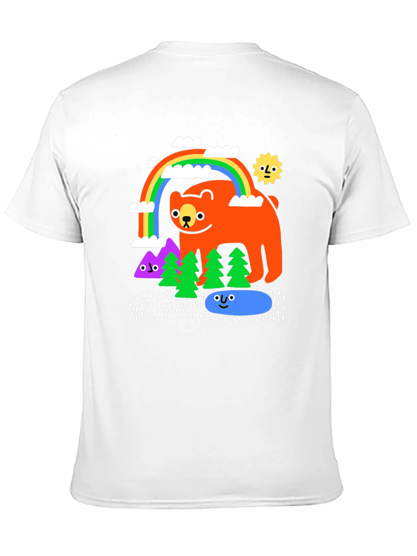 Cartoon Bear Rainbow Forest T-Shirt