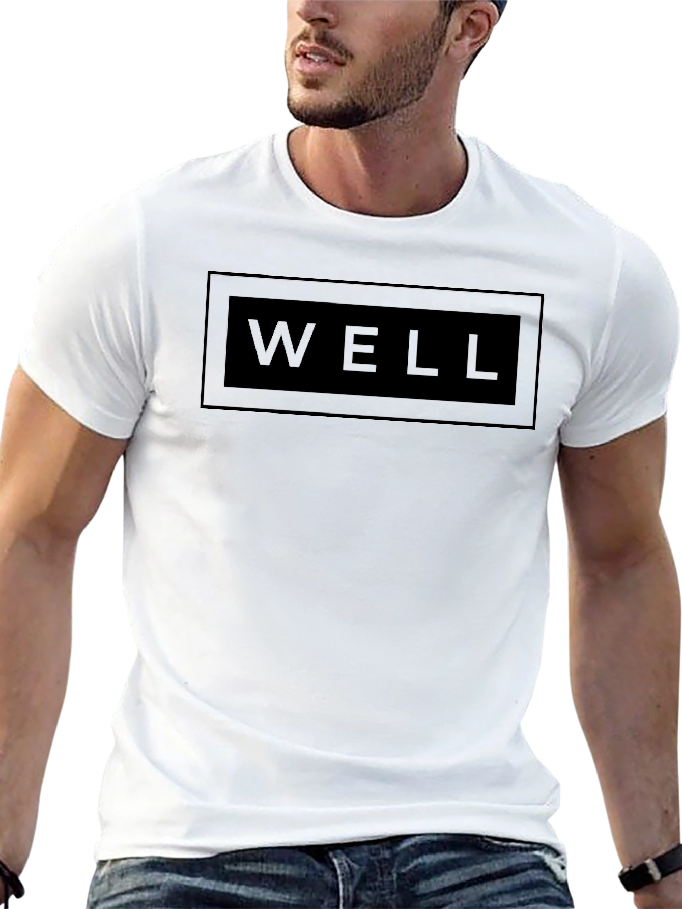 Mens Black Graphic T-Shirt - WELL Design