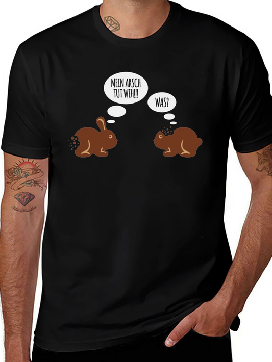 Funny Chocolate Bunny T-Shirt - Mein Arsch Tut Weh!!! WAS?
