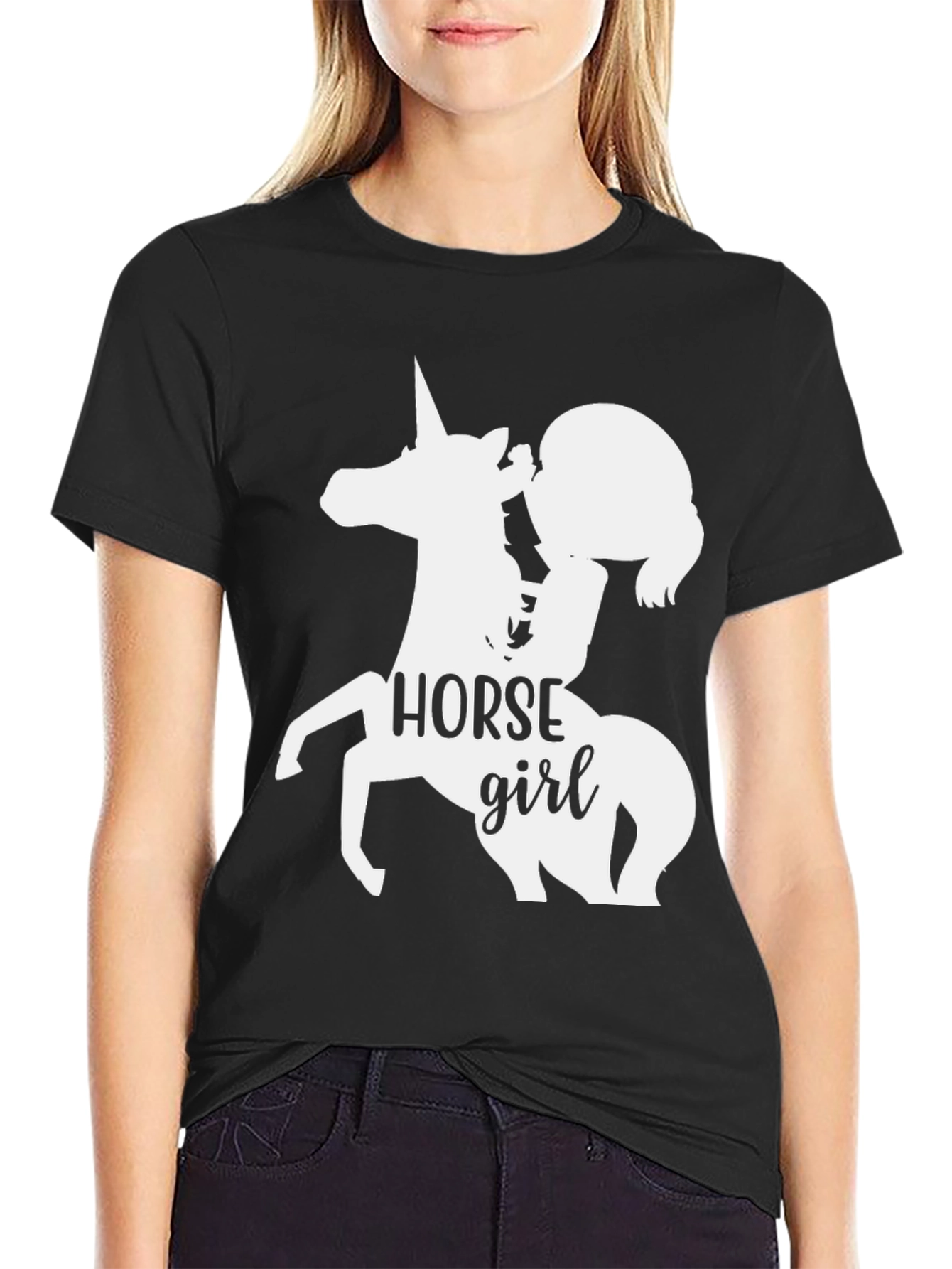 Horse Girl Graphic Tee - Unisex Black T-Shirt