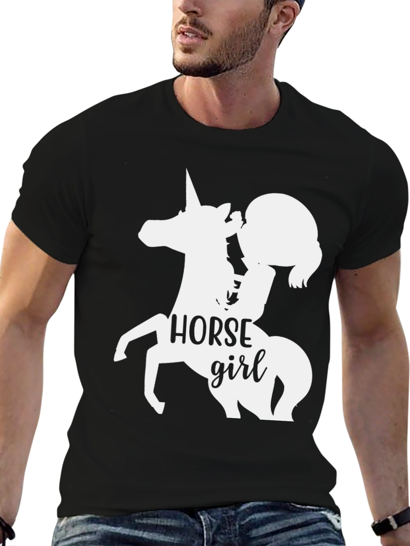 Horse Girl Graphic Tee - Unisex Black T-Shirt