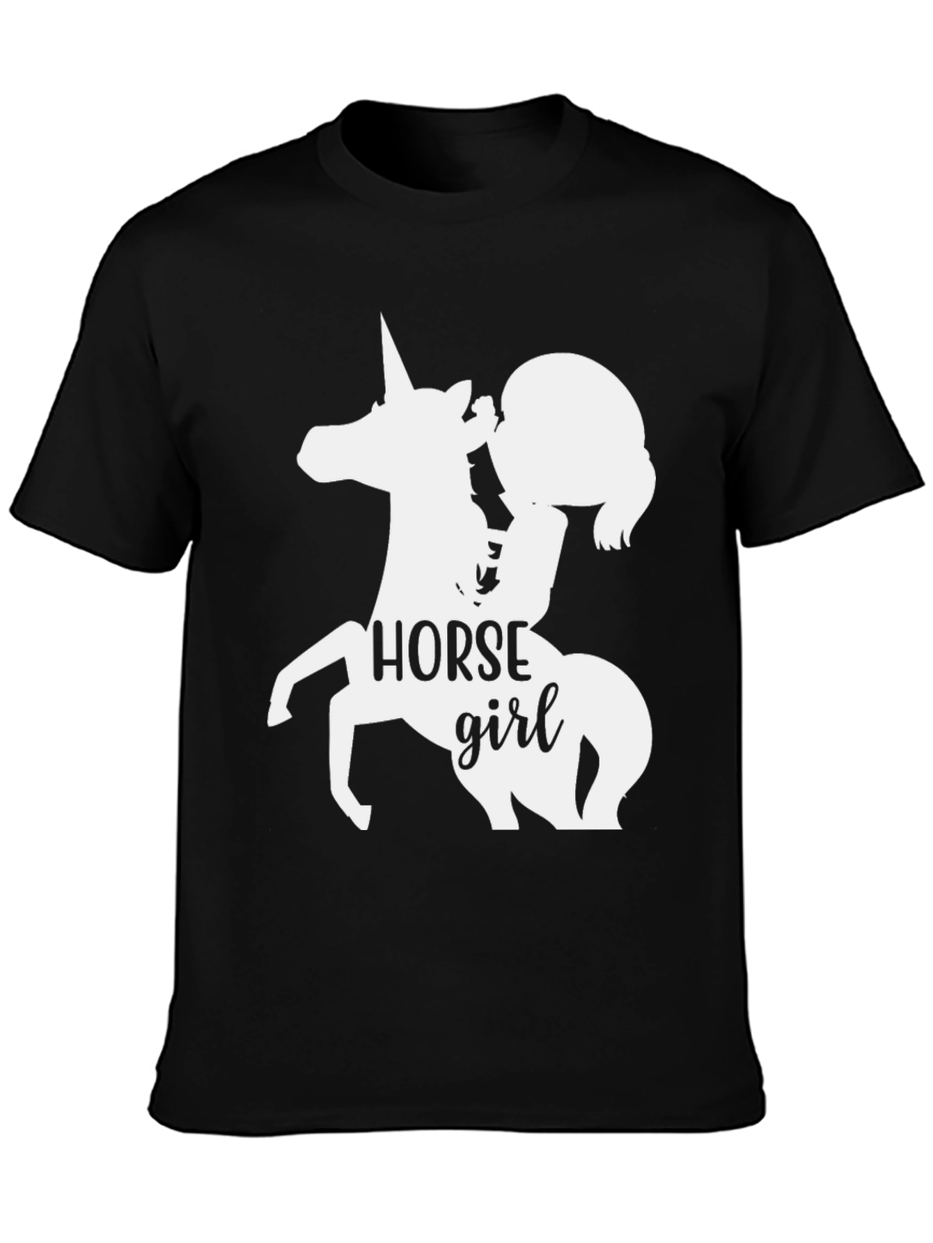 Horse Girl Graphic Tee - Unisex Black T-Shirt