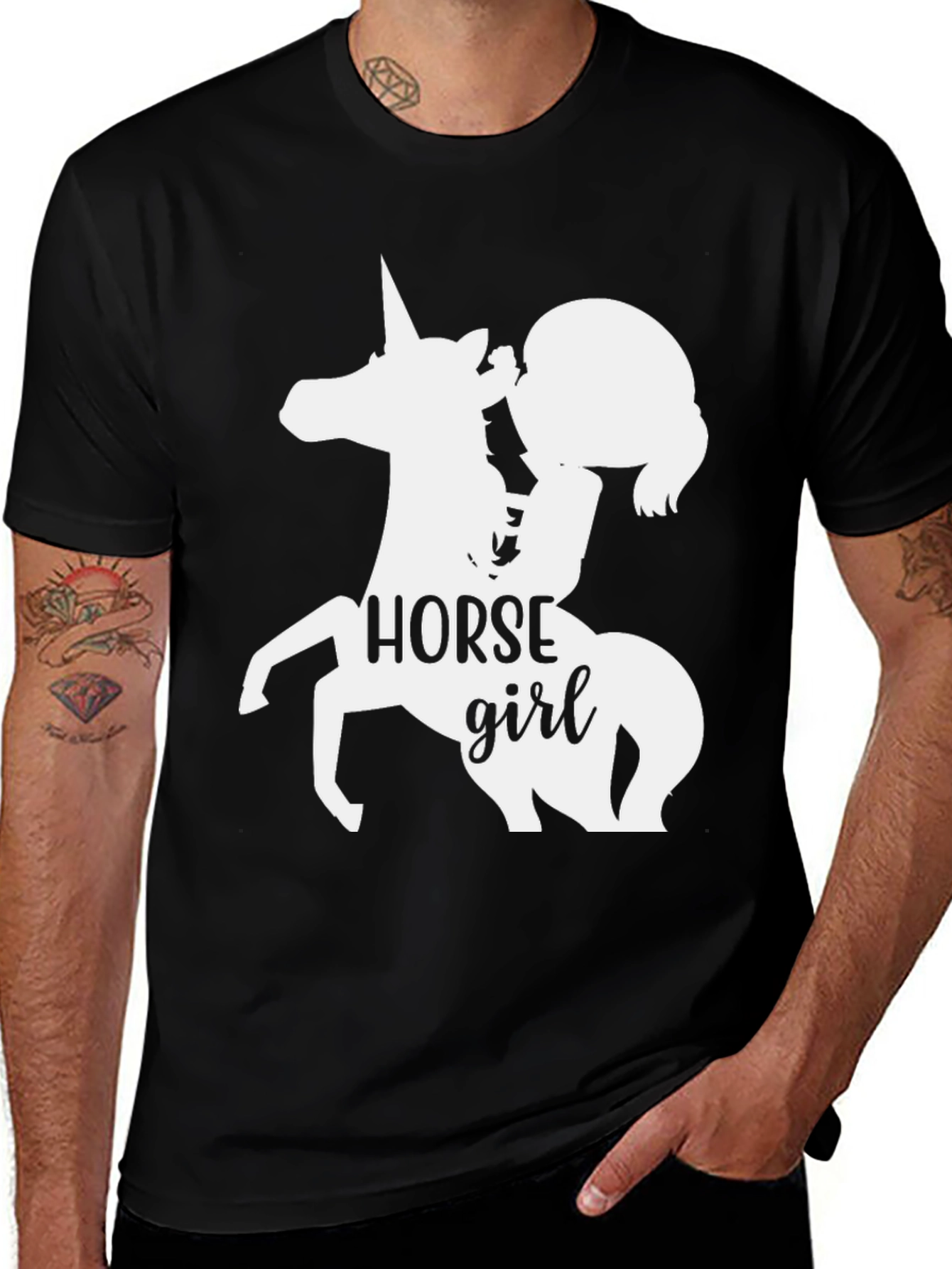 Horse Girl Graphic Tee - Unisex Black T-Shirt
