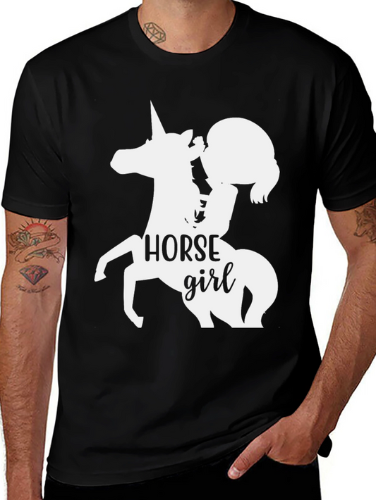 Horse Girl Graphic Tee - Unisex Black T-Shirt