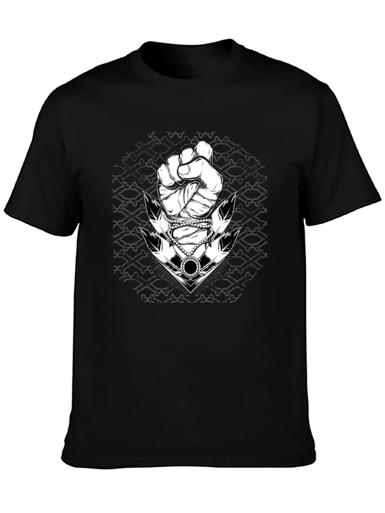 Graphic Tee: Fist & Anchor Design - Black
