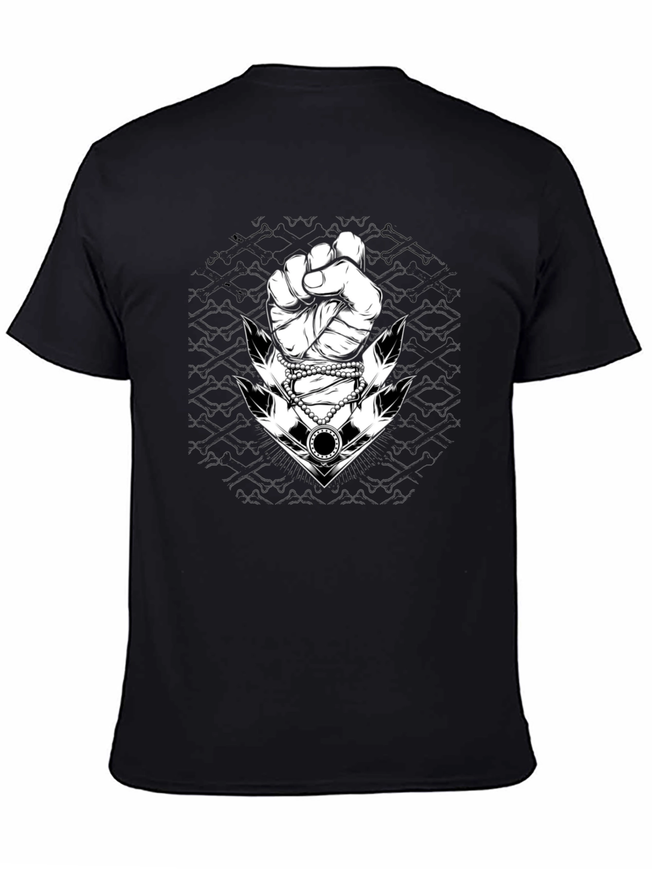 Graphic Tee: Fist & Anchor Design - Black