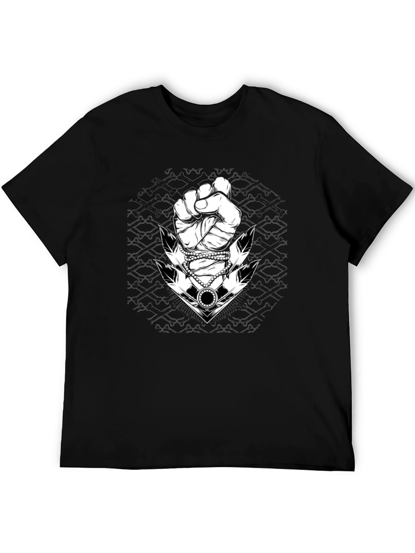 Graphic Tee: Fist & Anchor Design - Black