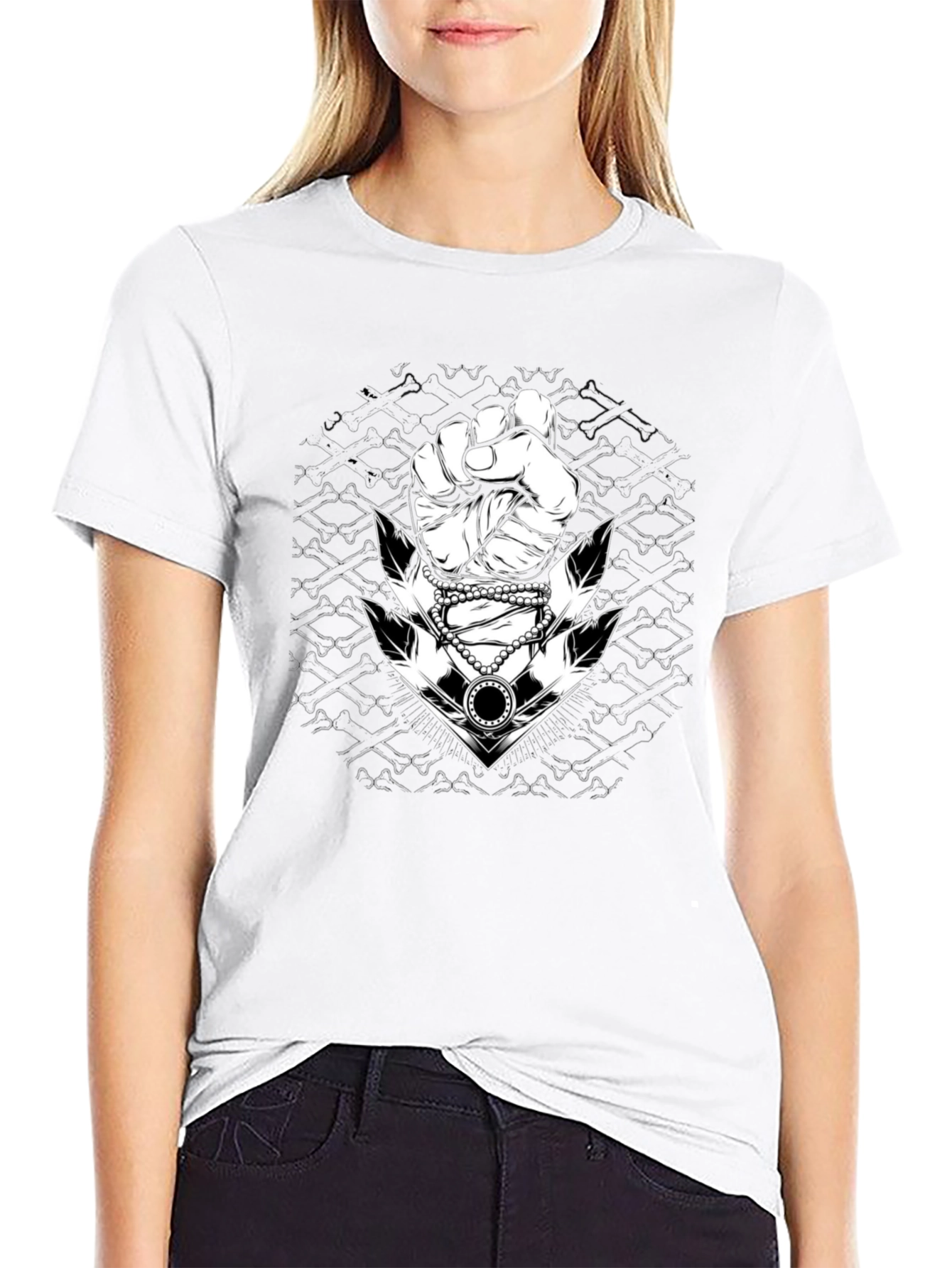 Graphic Tee: Fist & Anchor Design - Black