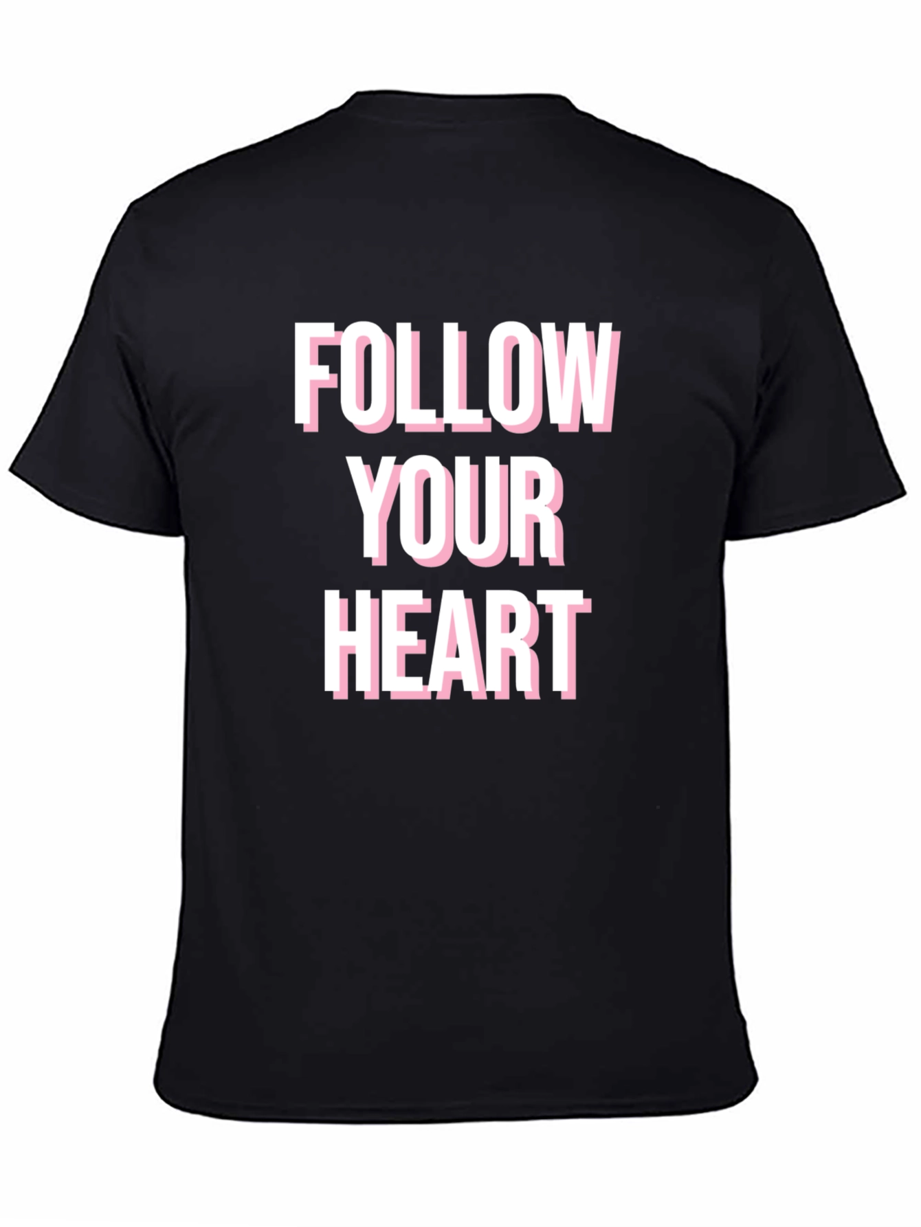 Follow Your Heart Graphic Tee - Black Cotton Blend