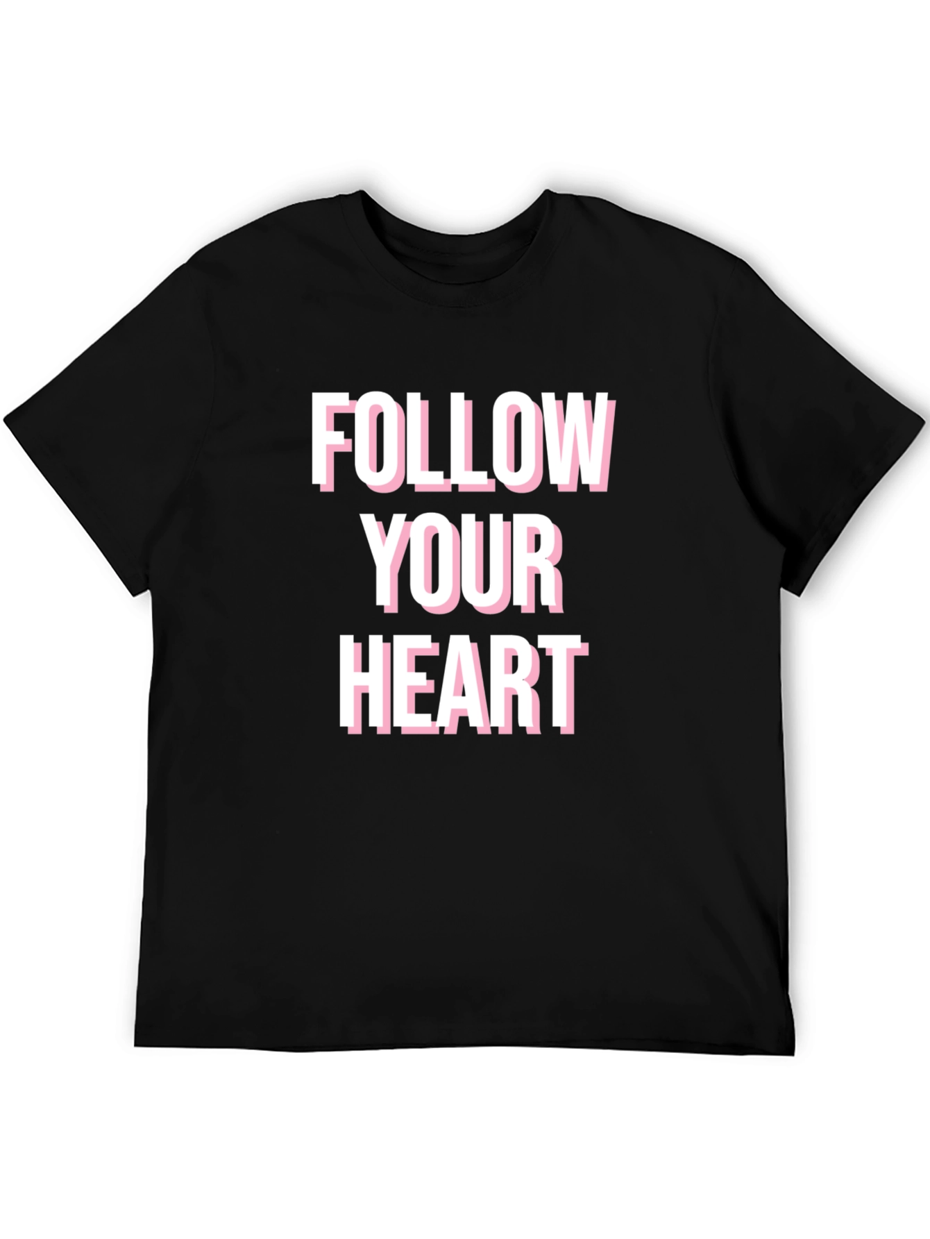 Follow Your Heart Graphic Tee - Black Cotton Blend