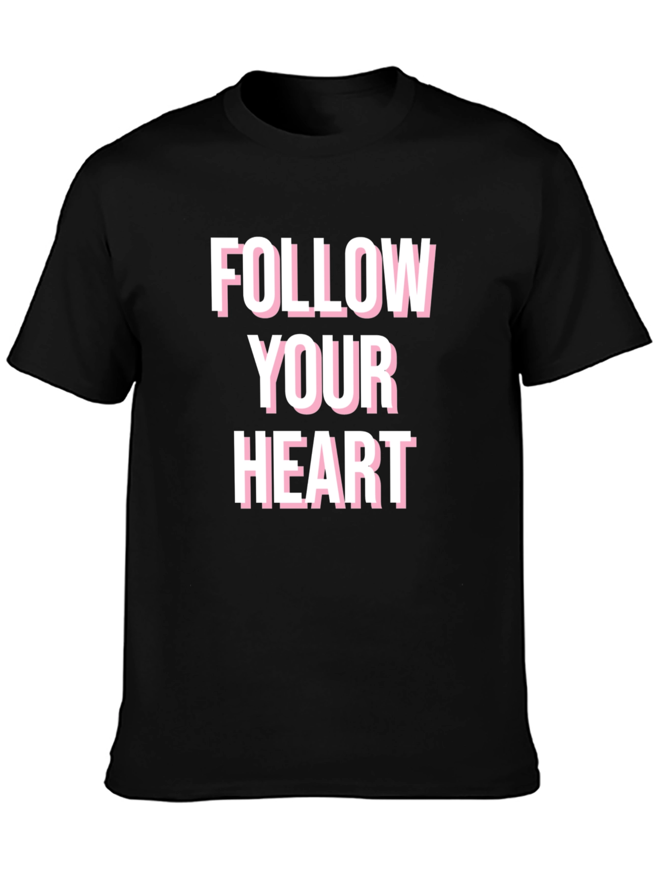 Follow Your Heart Graphic Tee - Black Cotton Blend