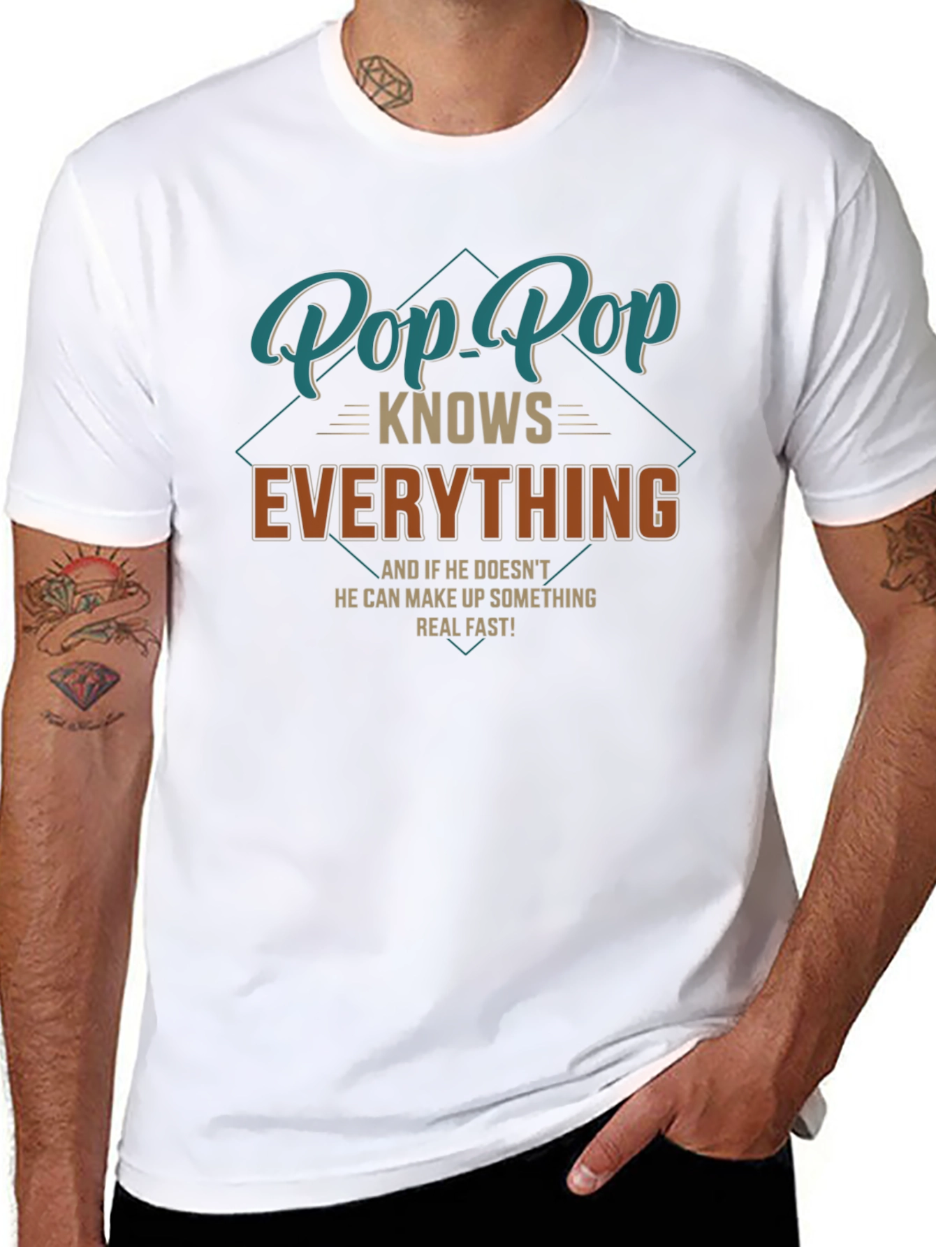 Pop Pop Knows Everything T-Shirt - Funny Grandfather Tee