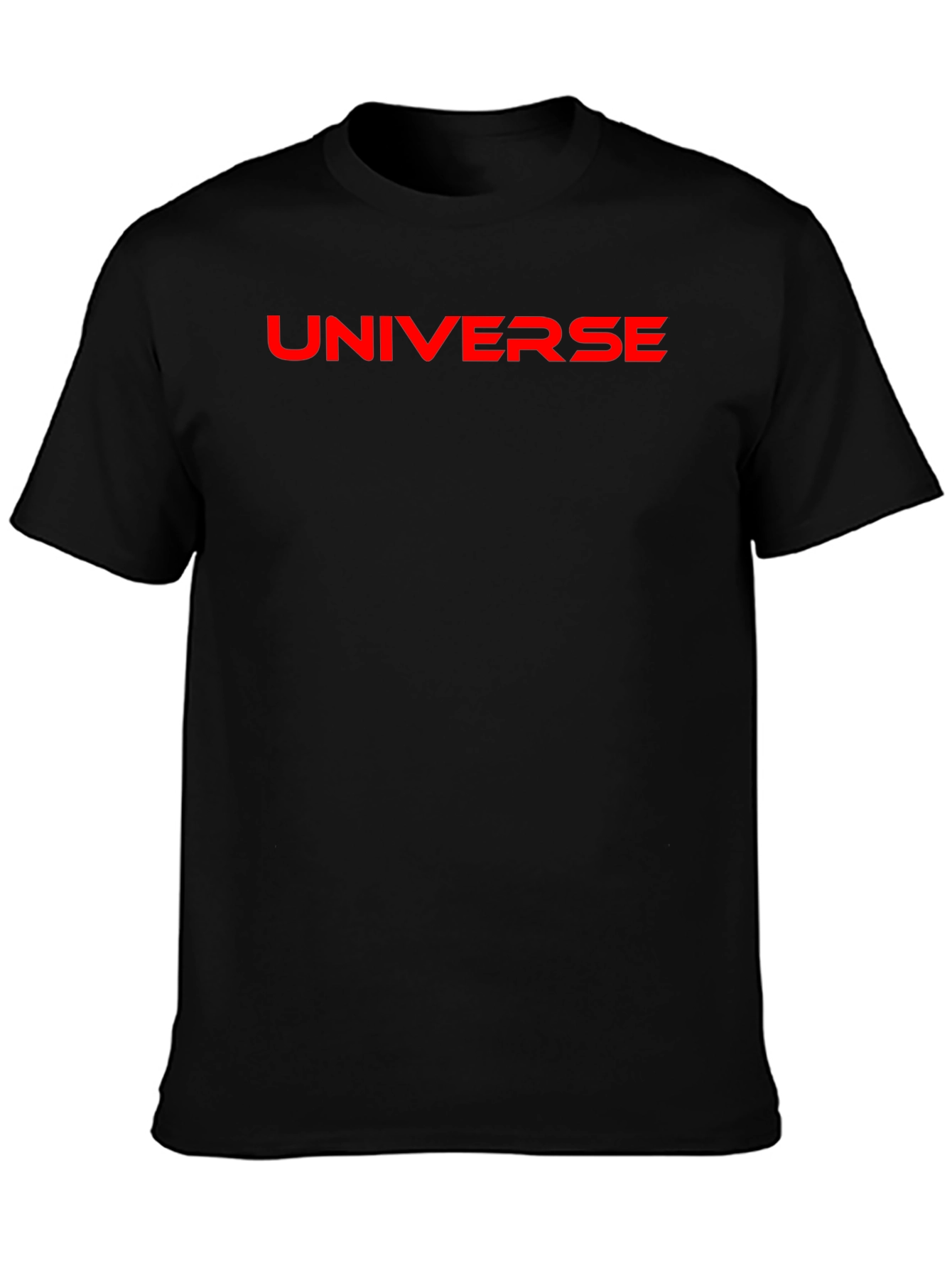 Universe Graphic T-Shirt - Bold Red Print on Black