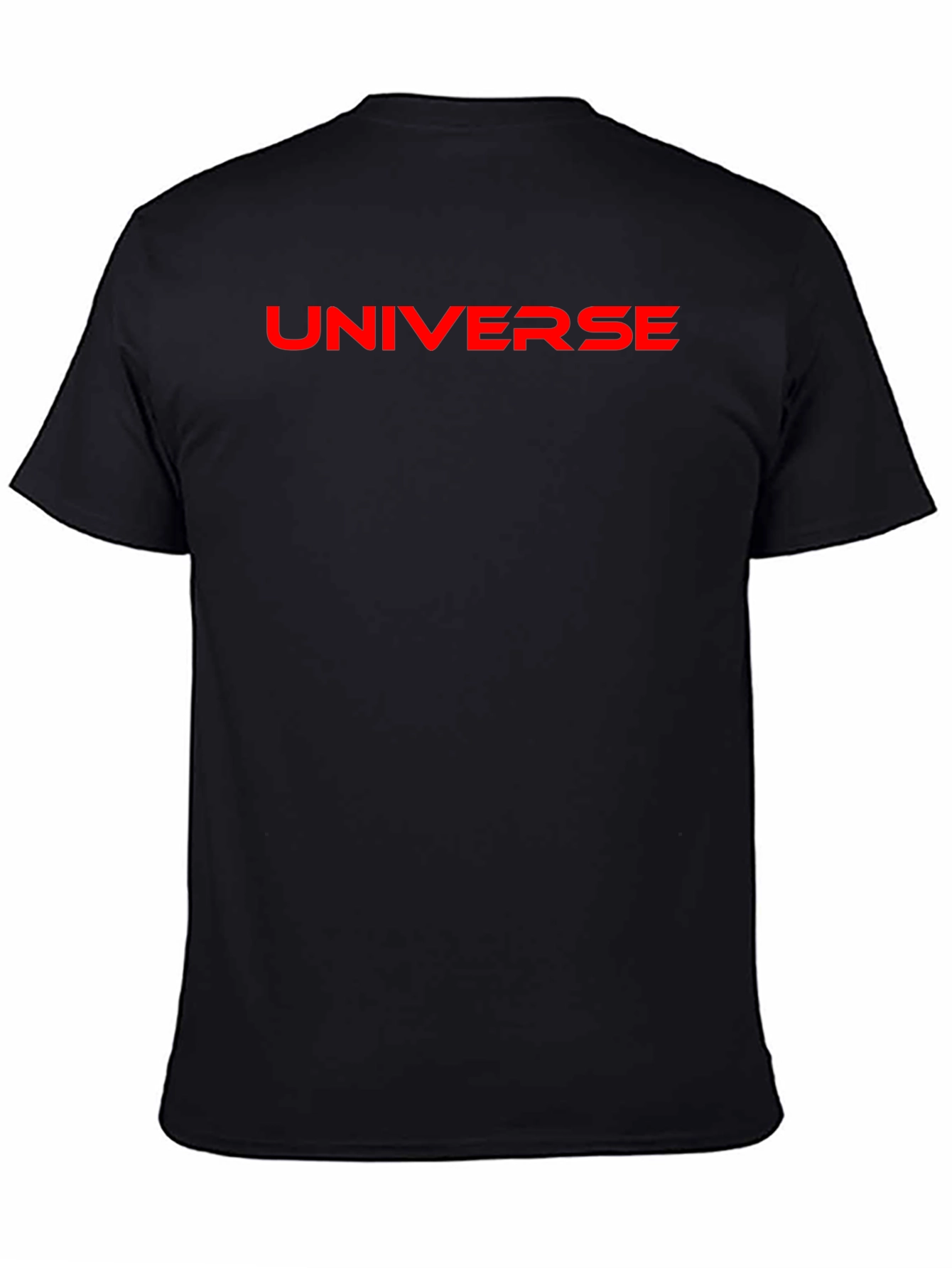 Universe Graphic T-Shirt - Bold Red Print on Black