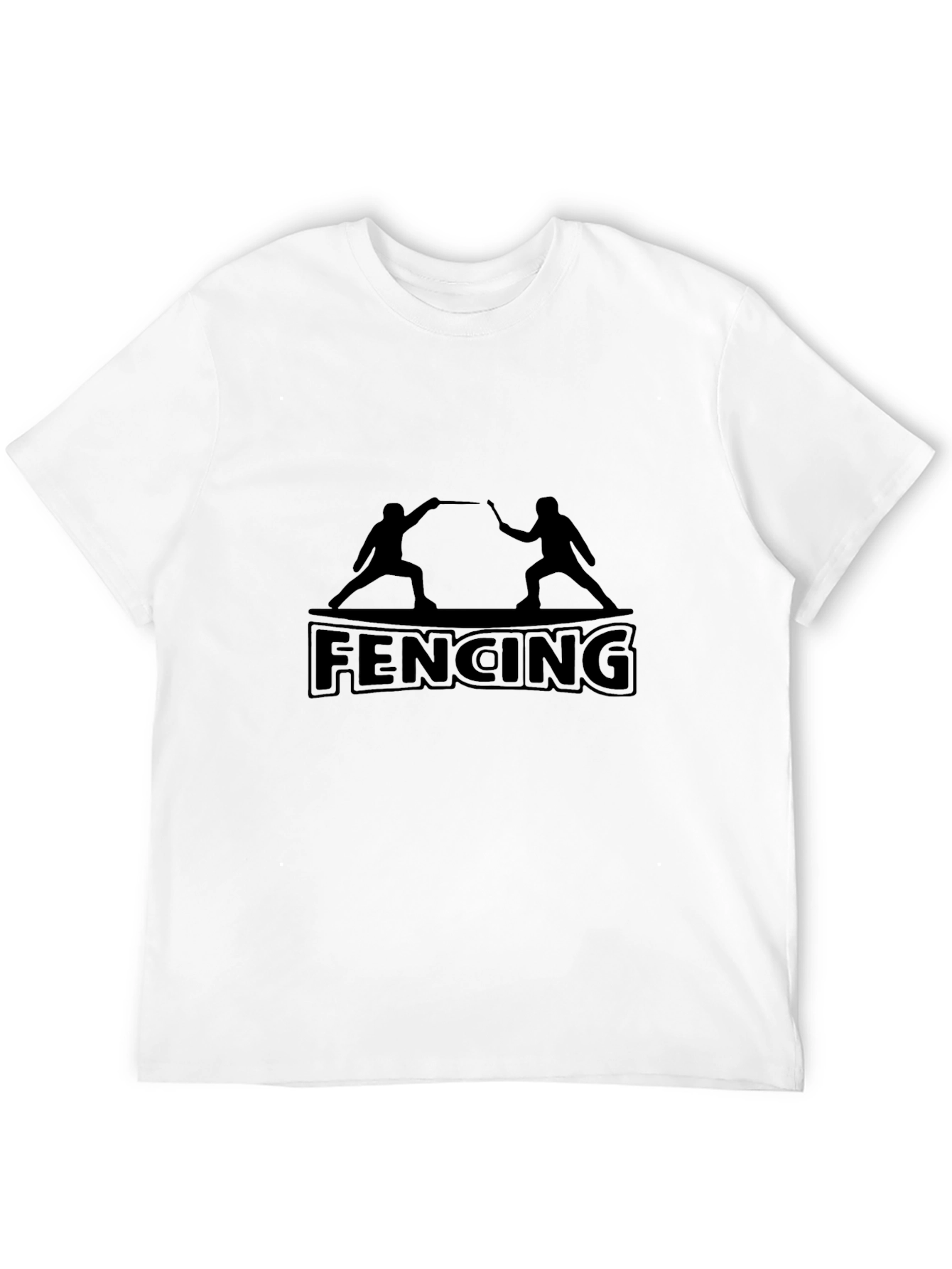 Fencing Silhouette Black T-Shirt