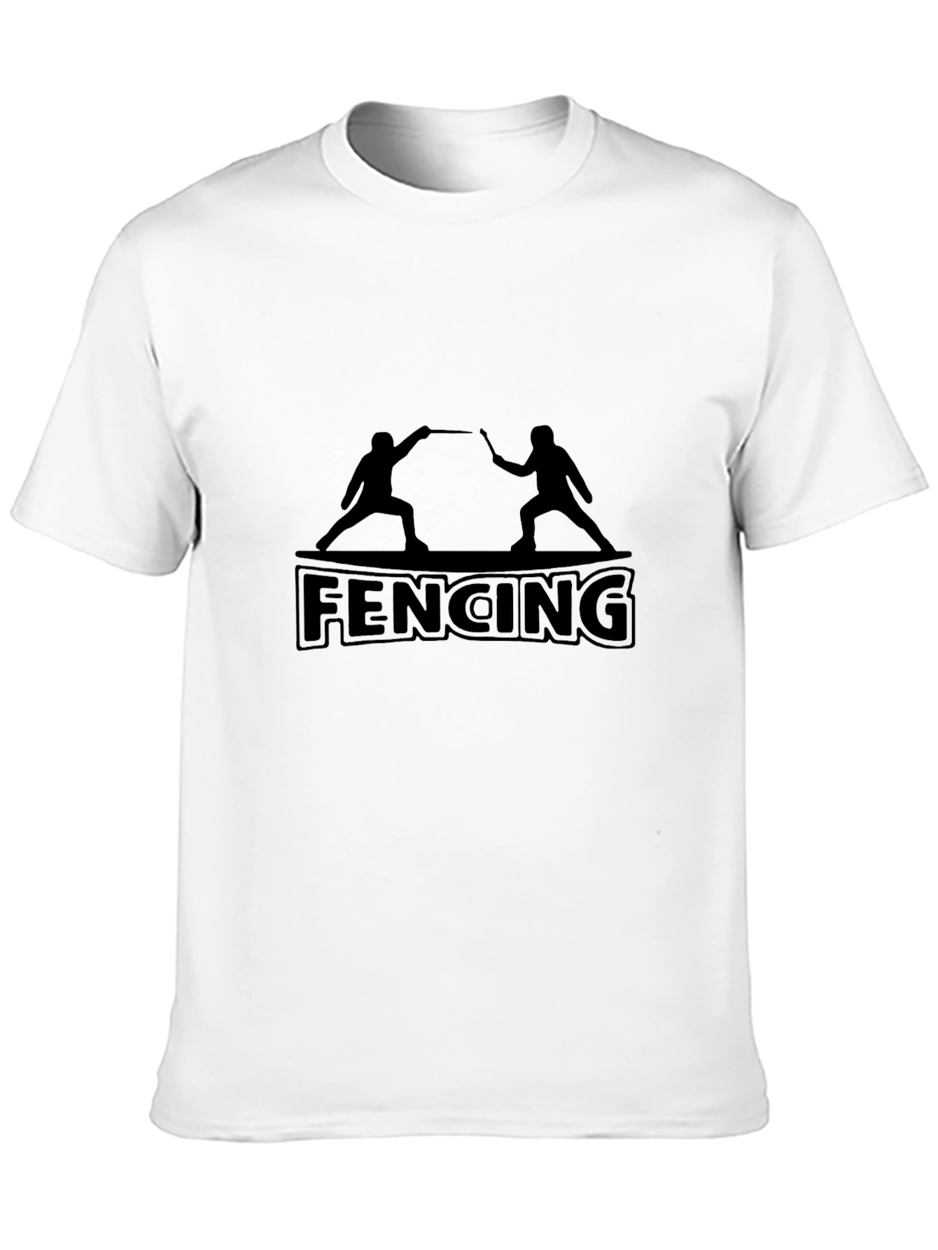 Fencing Silhouette Black T-Shirt