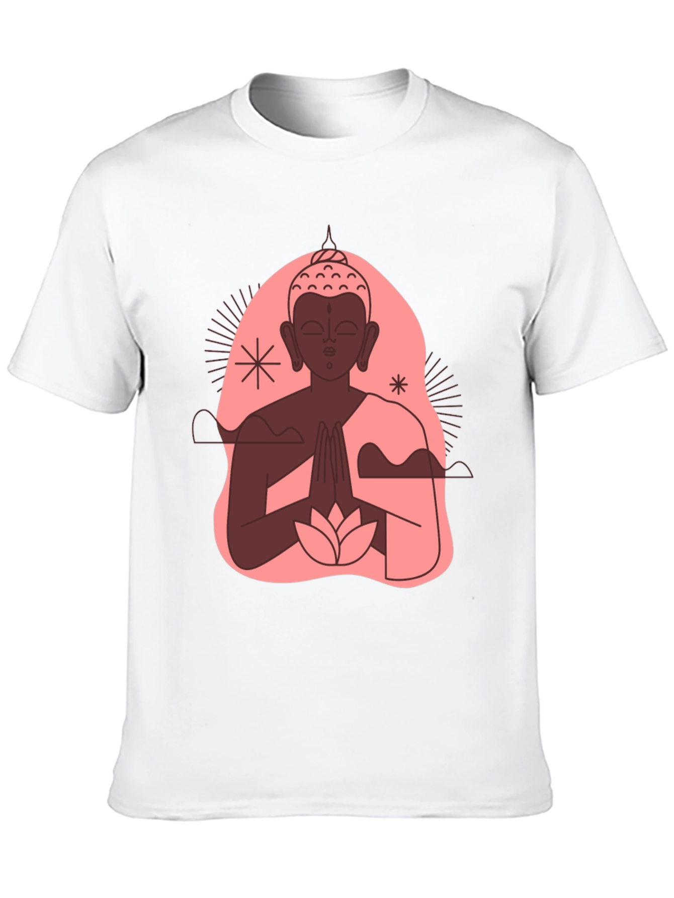 Buddha Graphic Black T-Shirt - Peaceful Lotus Design