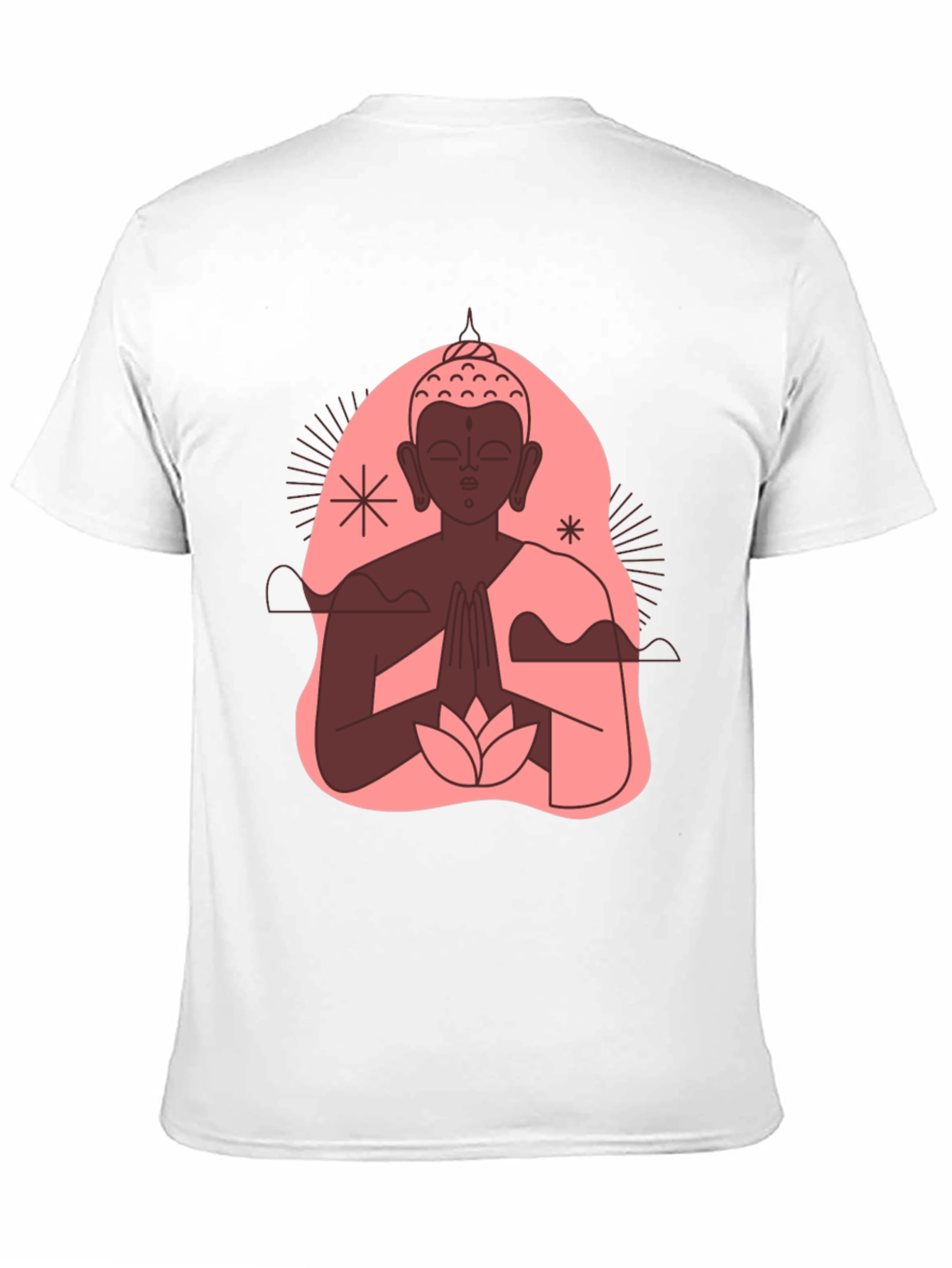 Buddha Graphic Black T-Shirt - Peaceful Lotus Design
